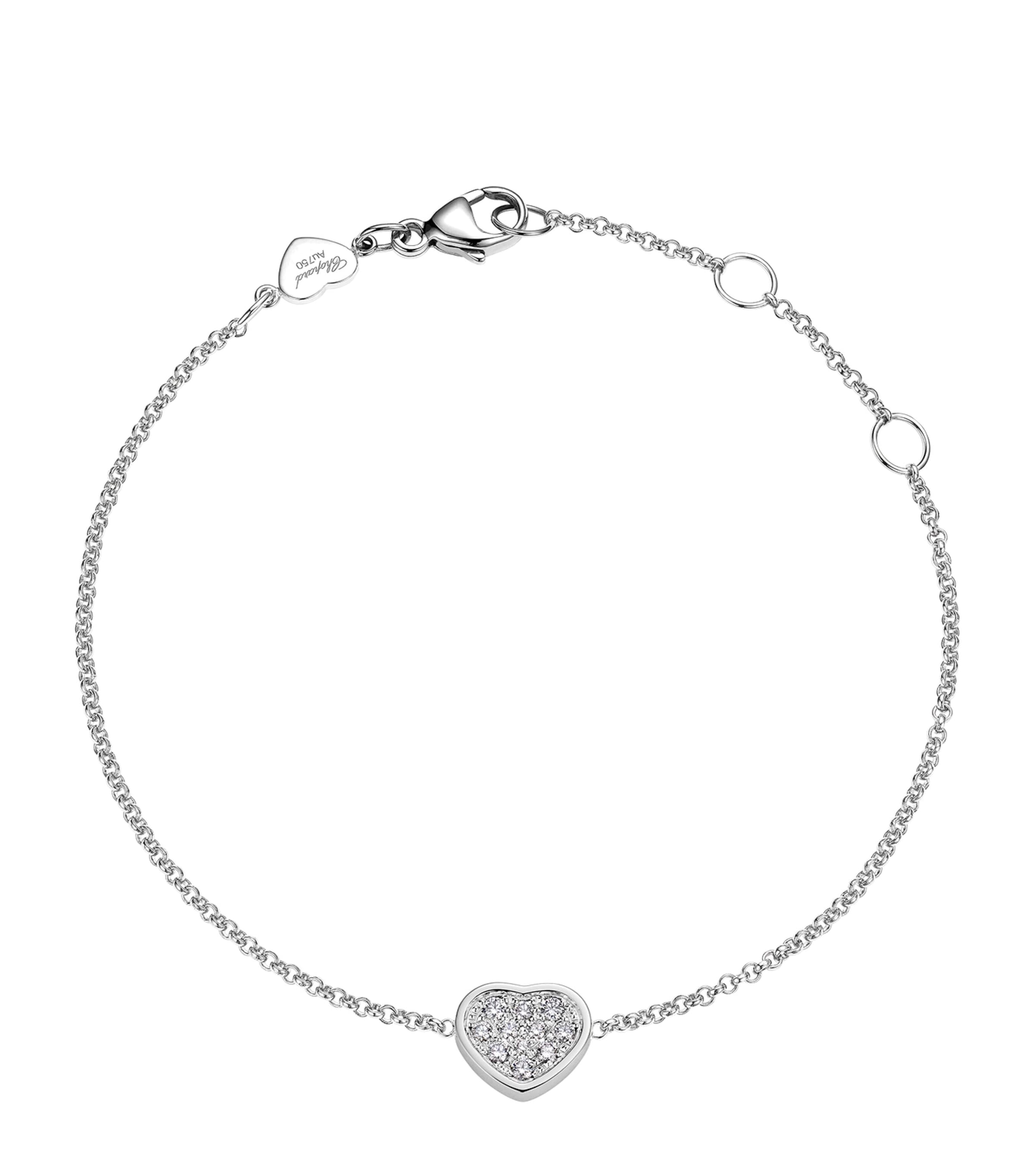 White Gold and Diamond My Happy Hearts Bracelet