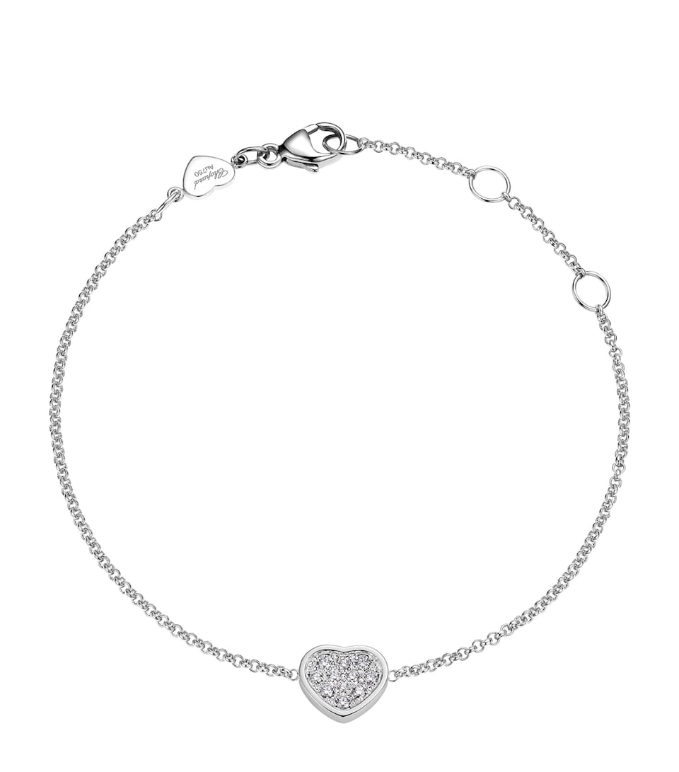 White Gold and Diamond My Happy Hearts Bracelet