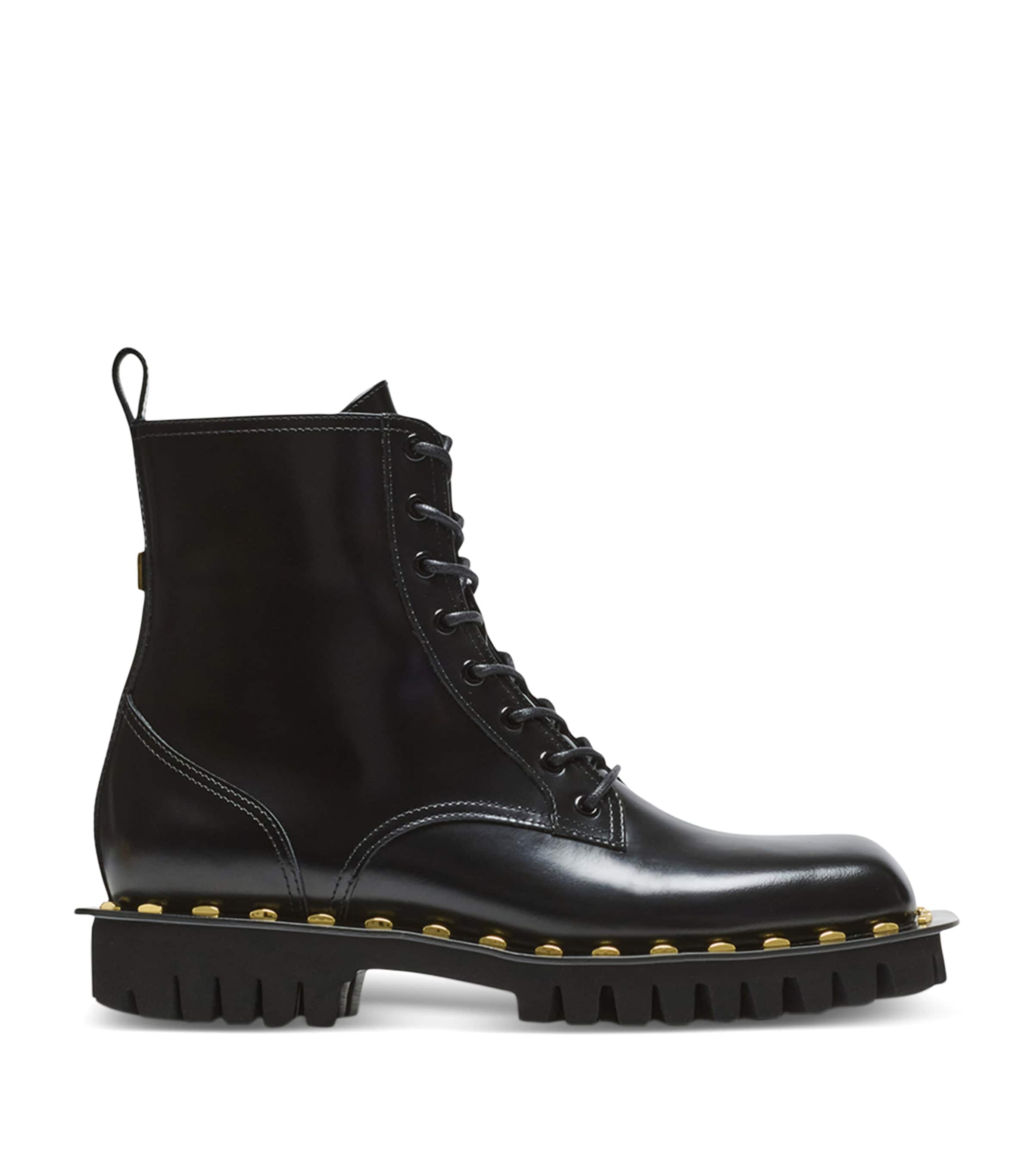 Glazed Leather Army Boots