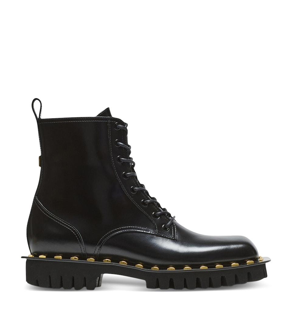 Glazed Leather Army Boots