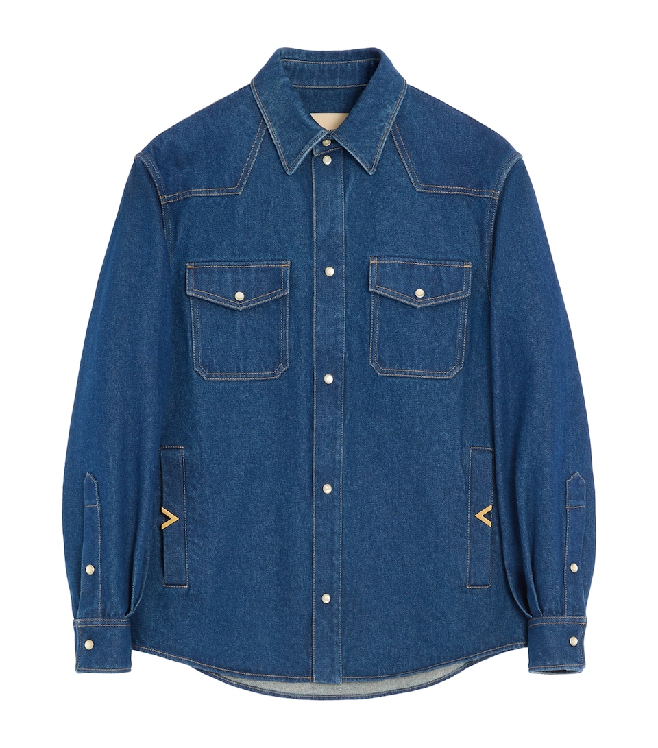 Valentino Mens Cotton Denim Shirt