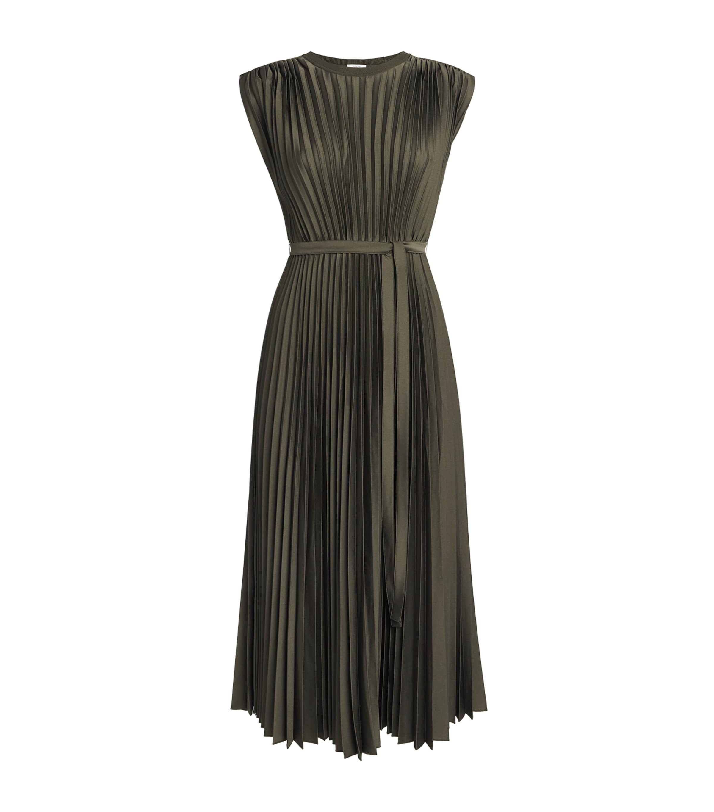 Crepe Plissé Volta Midi Dress