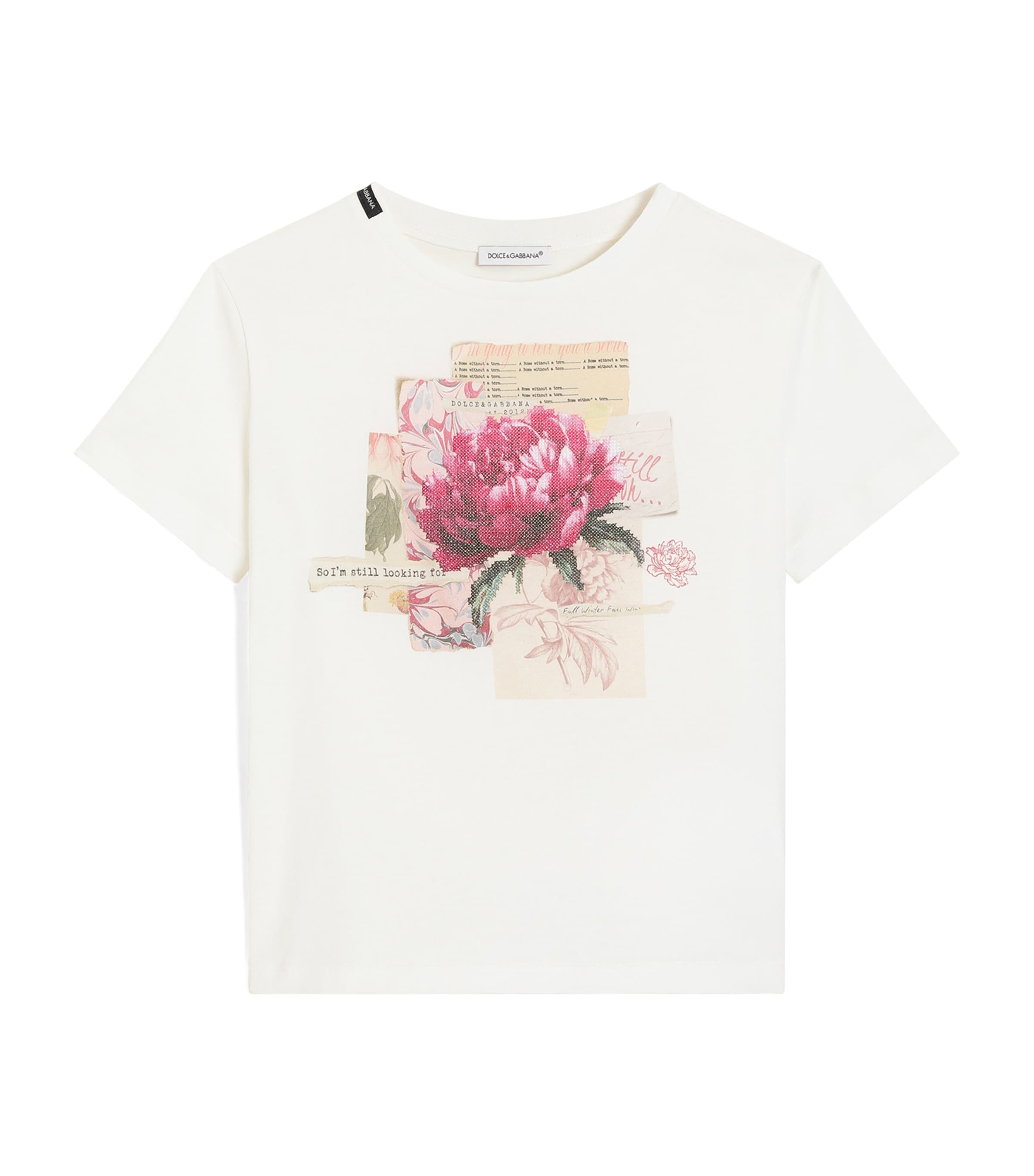 Dolce&Gabbana Kids Cotton Floral T-Shirt (8-12+ Years) White
