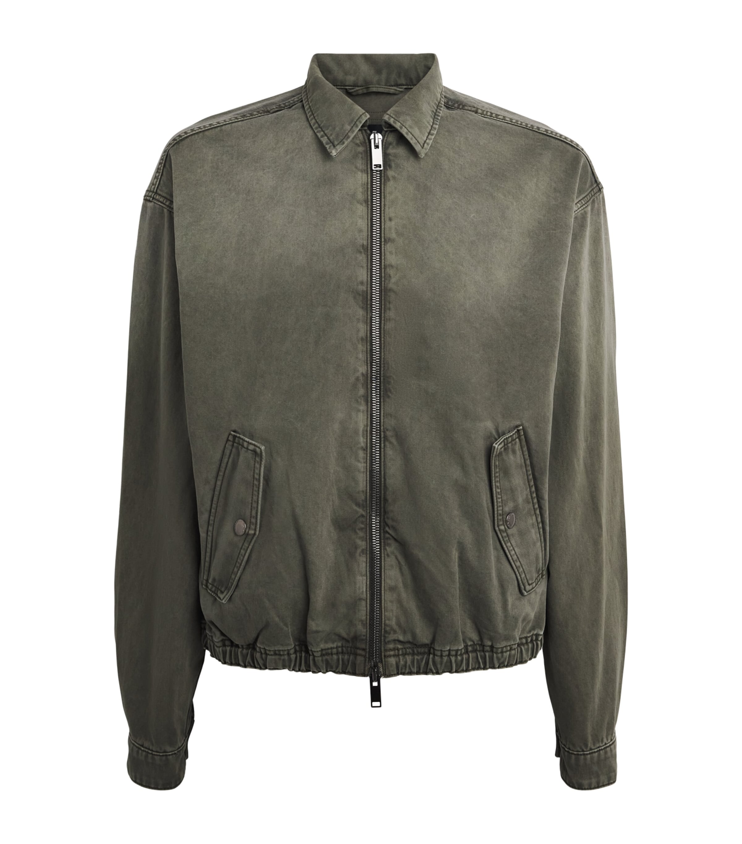 7 For All Mankind Mens Aviator Denim Jacket Green