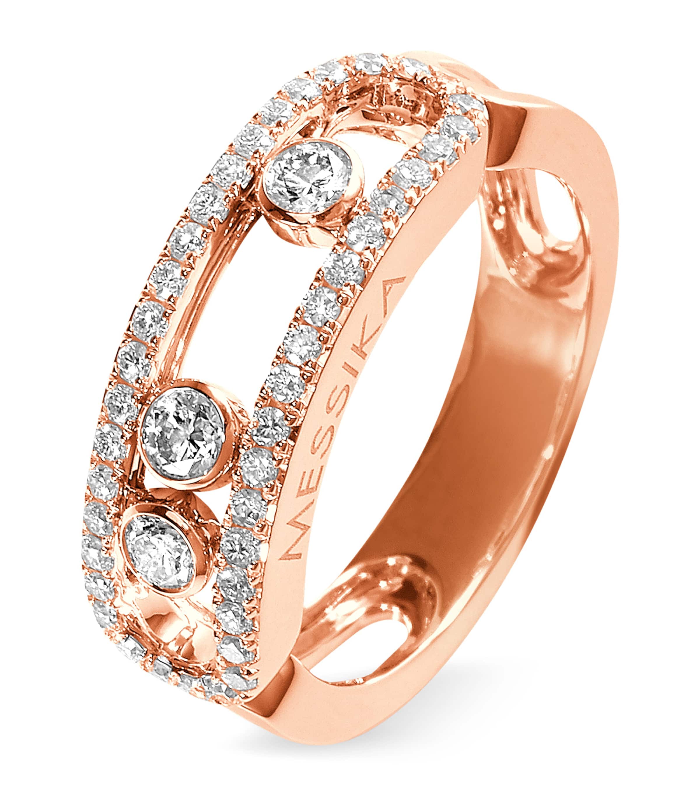 Messika Move Classique Rose Gold and Diamond Pavé Ring (0.55ct) Pink Gold