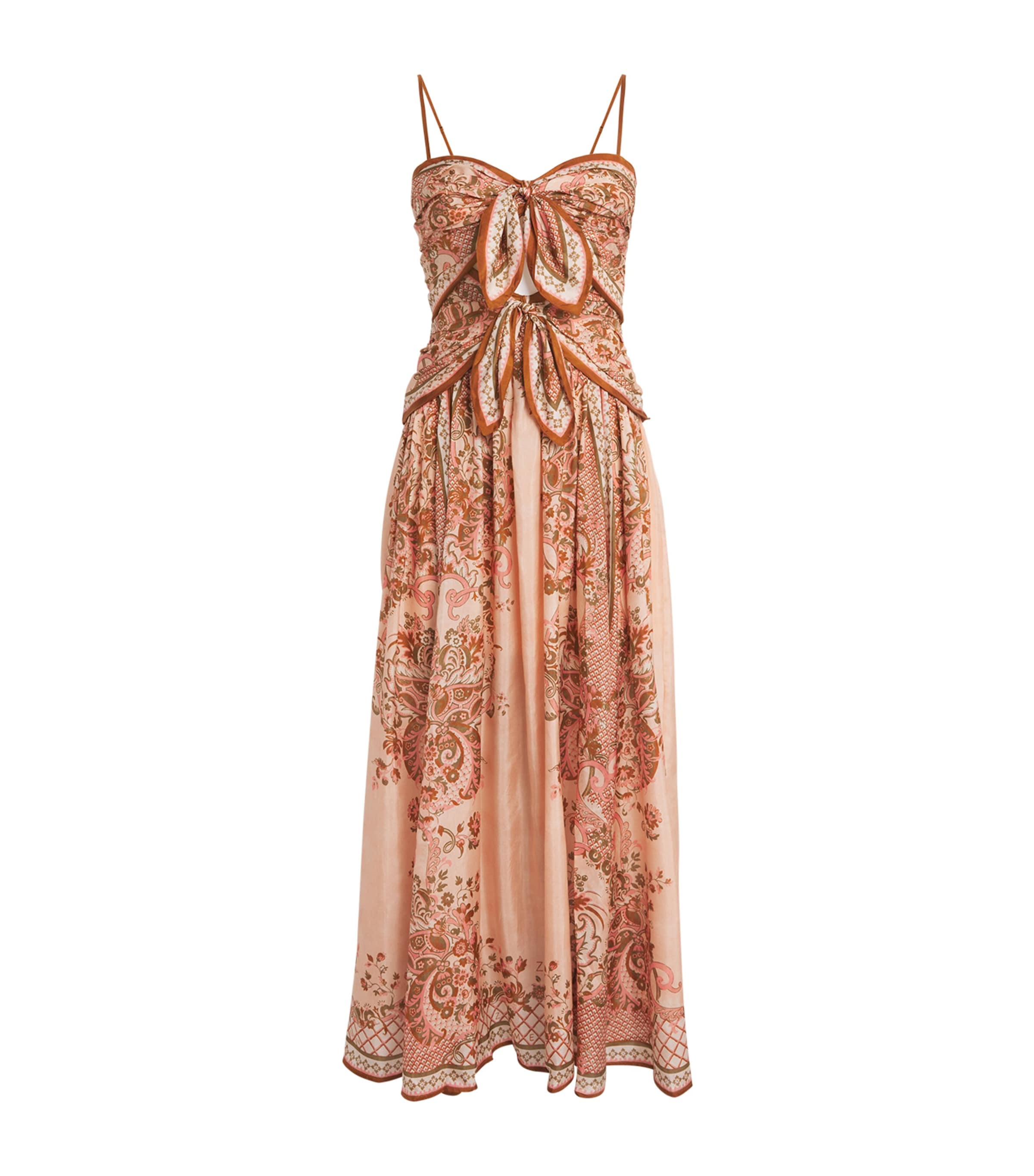 Zimmermann Womens Silk Paisley Aster Midi Dress Ppsfl Pink Psly Flrl