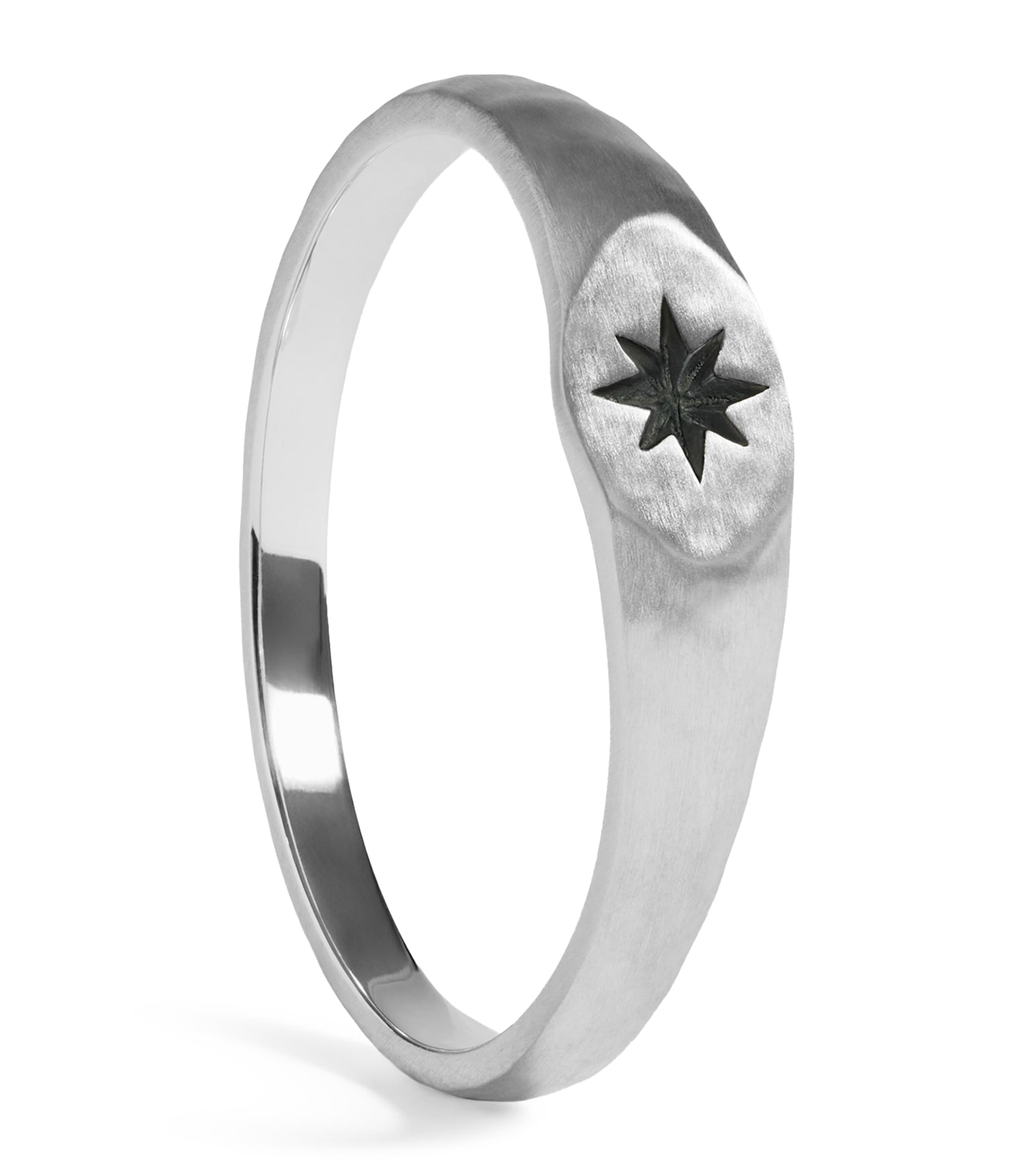 Monica Vinader Sterling Silver Guiding Star Signet Ring Silver