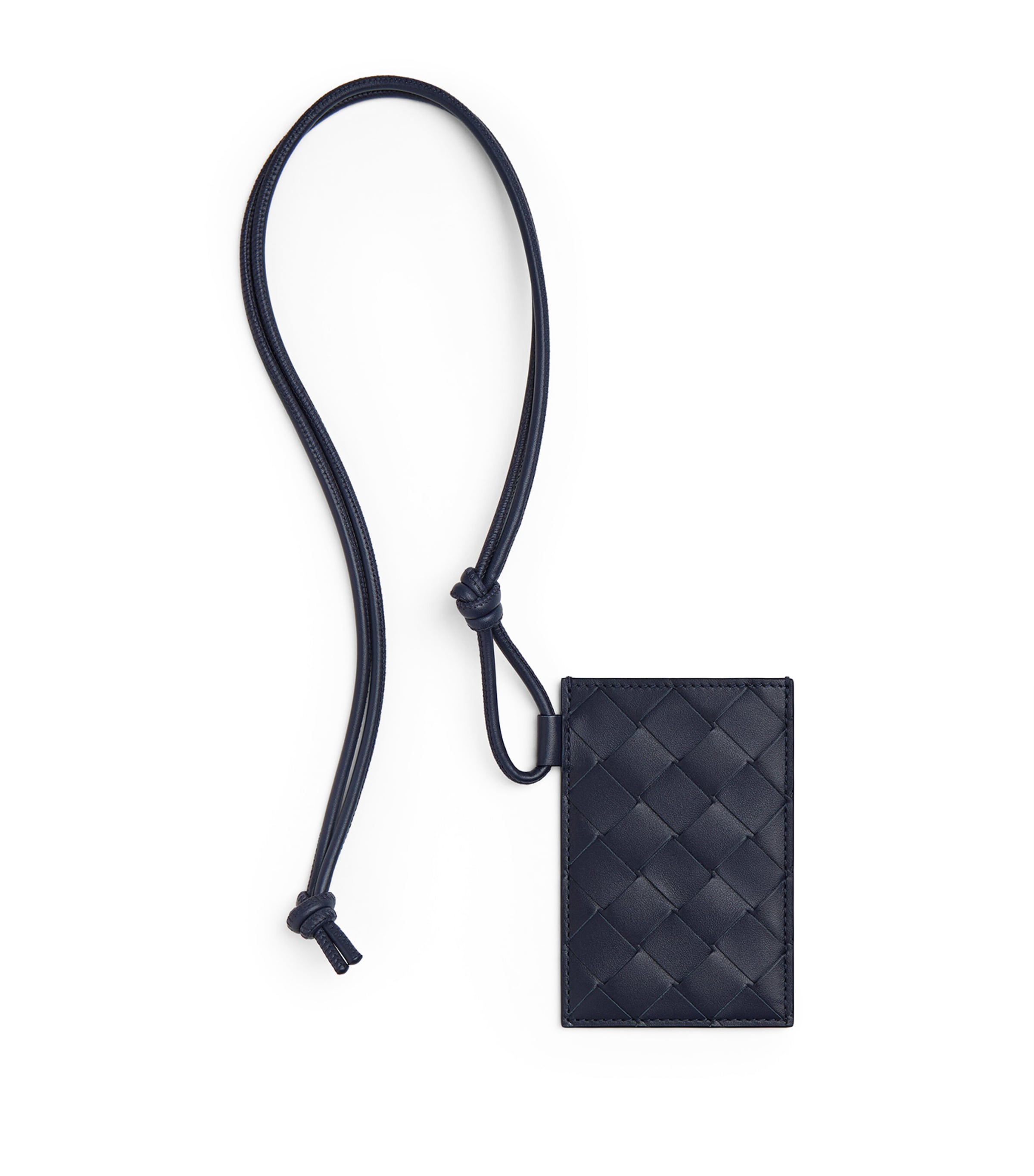 Leather Intrecciato Badge Holder