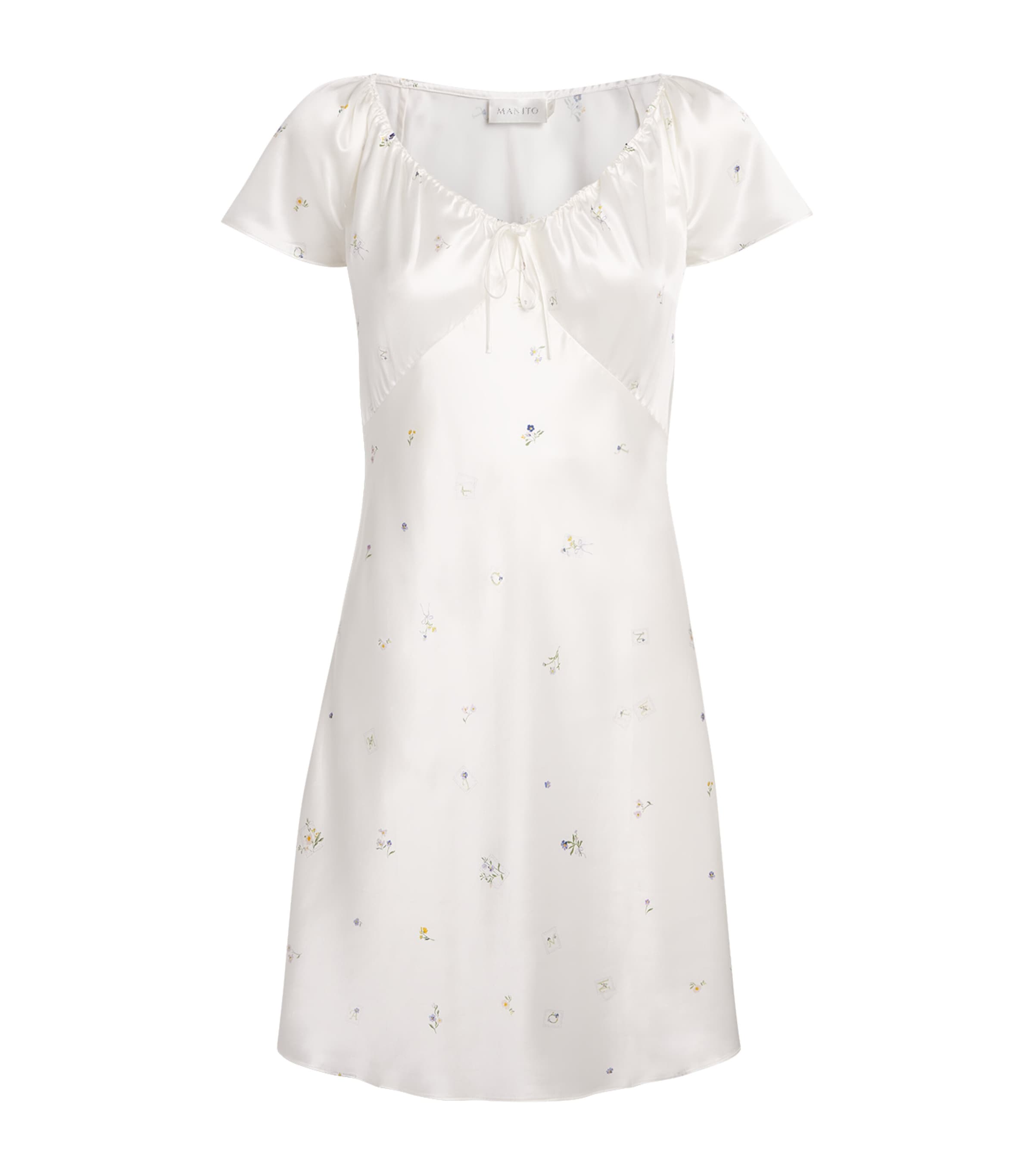MANITO Womens Silk Sweet Garden Nightdress Almond Beige