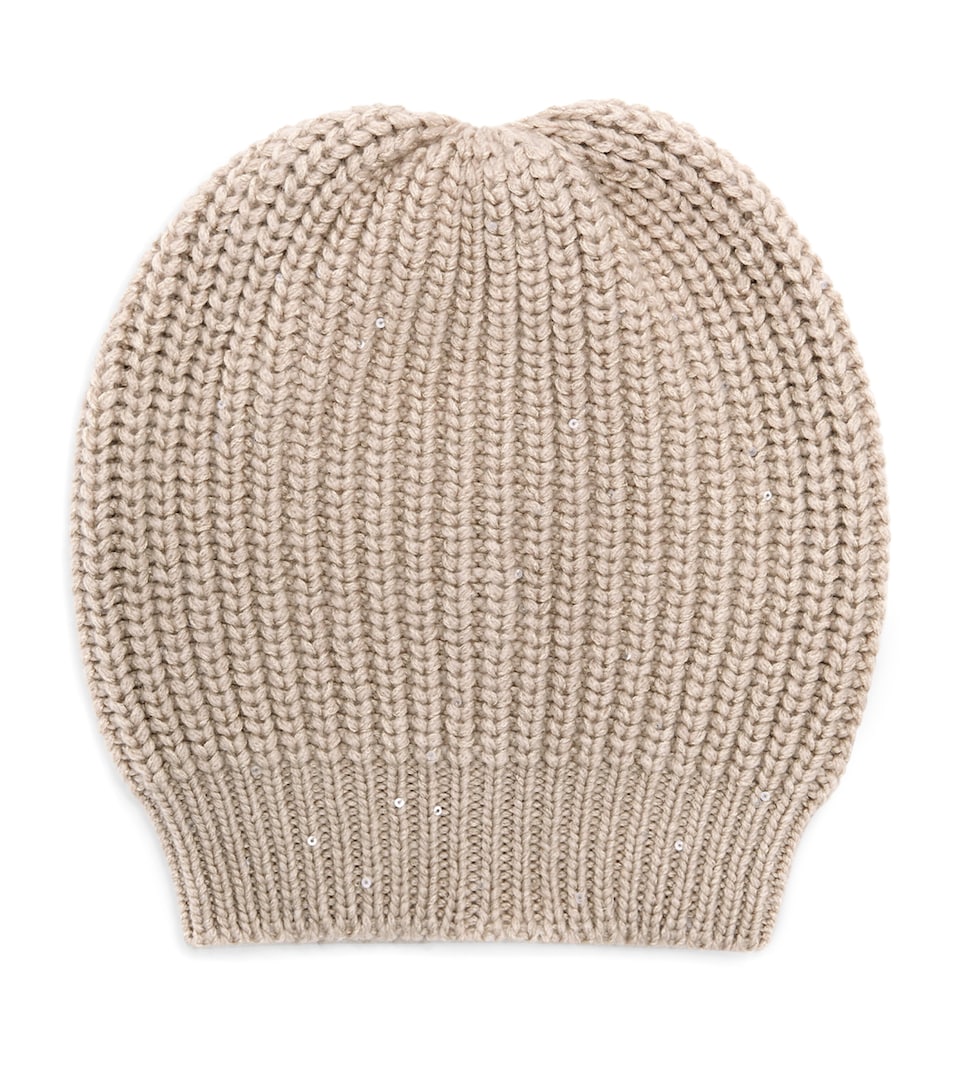 Cashmere-Silk Embellished Beanie