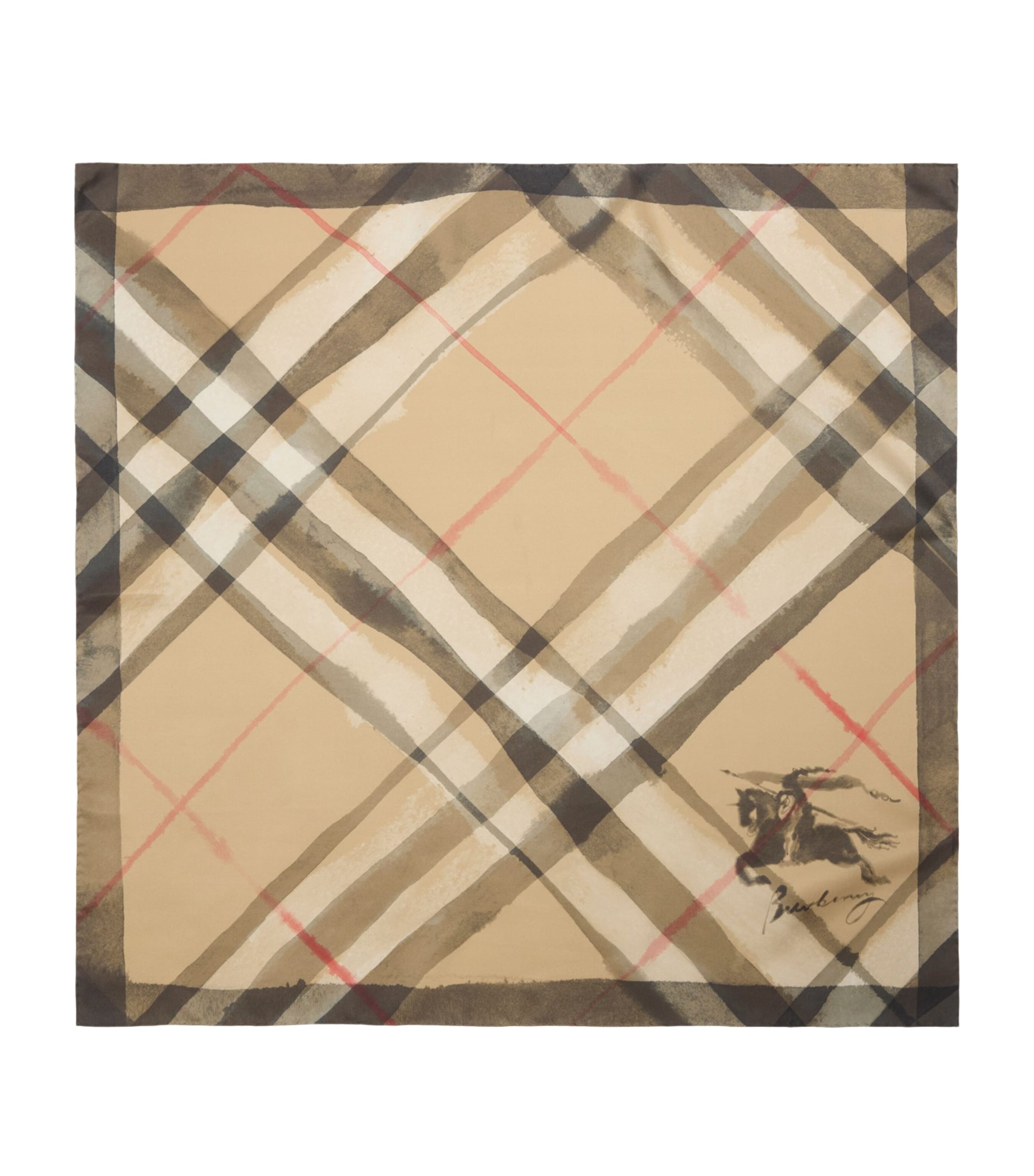 Silk Watercolour Check Scarf