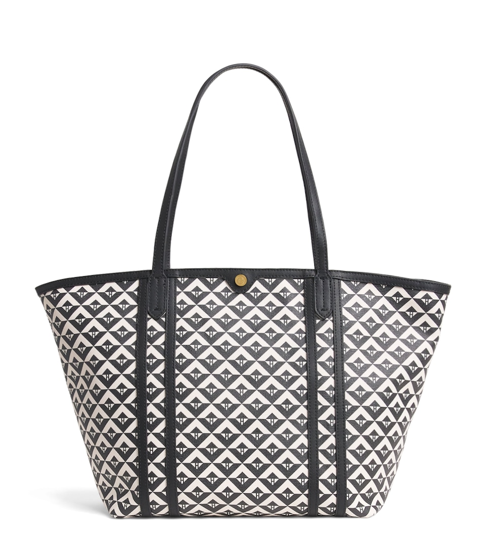 Harrods Coated Canvas Geometric Tote Bag Black