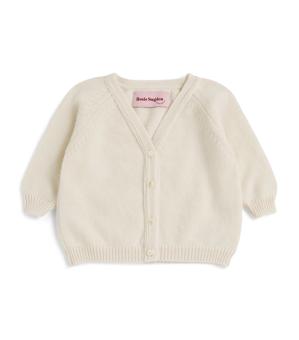 Rosie Sugden Cashmere Cardigan (3 Months - 3 Years) Swan