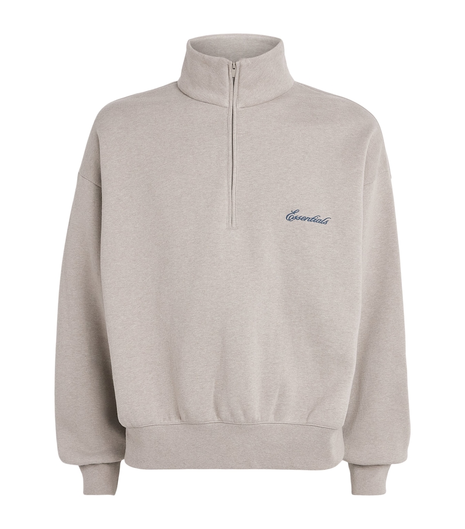 FEAR OF GOD ESSENTIALS Mens Signature Classic Half-Zip Sweatshirt Pyrite