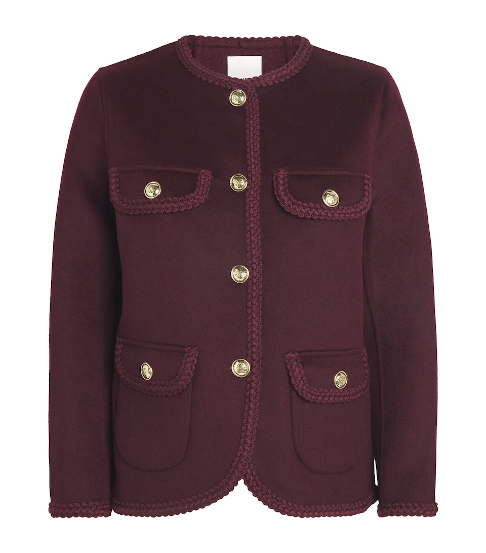 Wool-Blend Braid-Trim Jacket