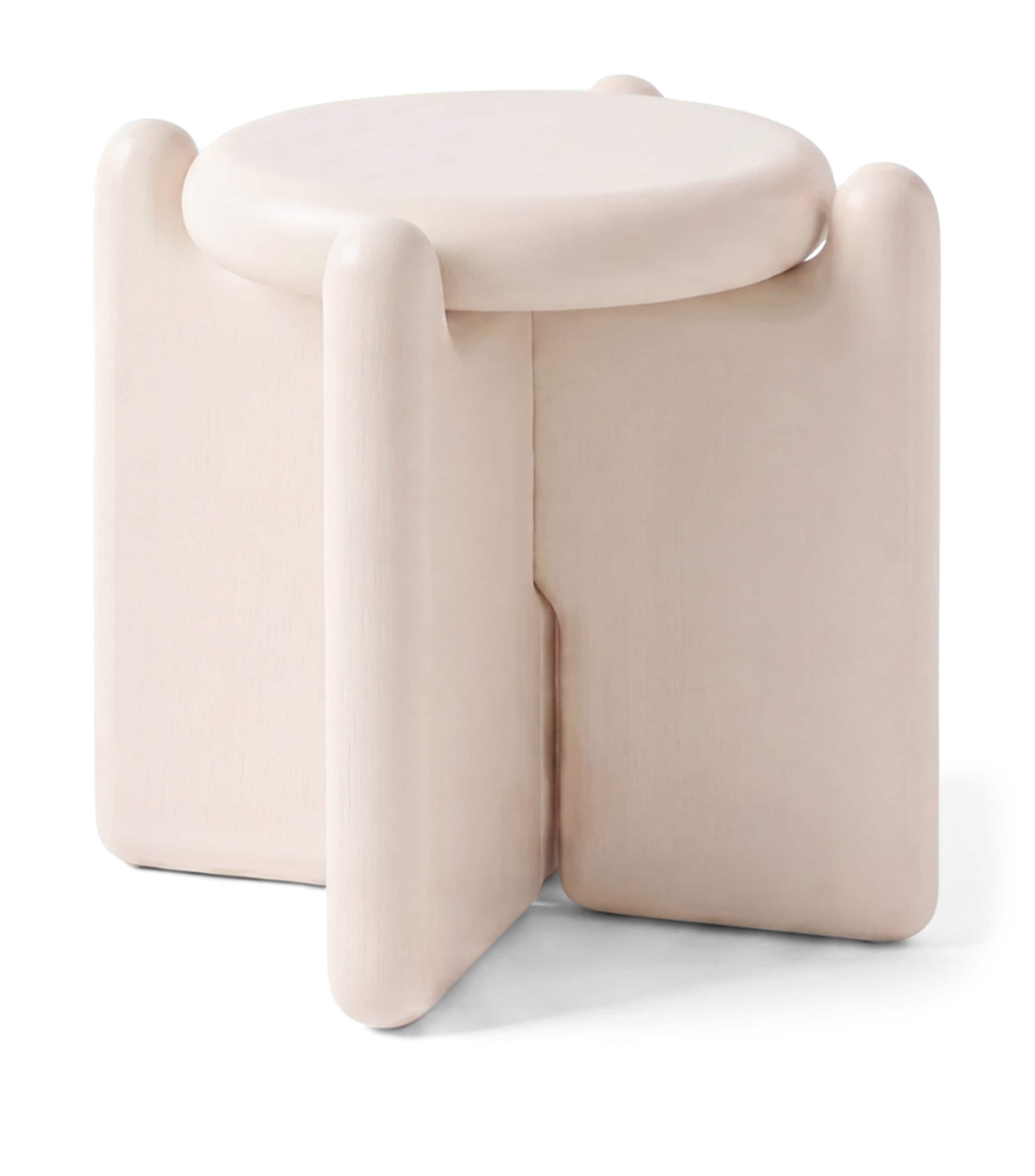 Gustaf Westman Solid Pine Chunky Stool Cream