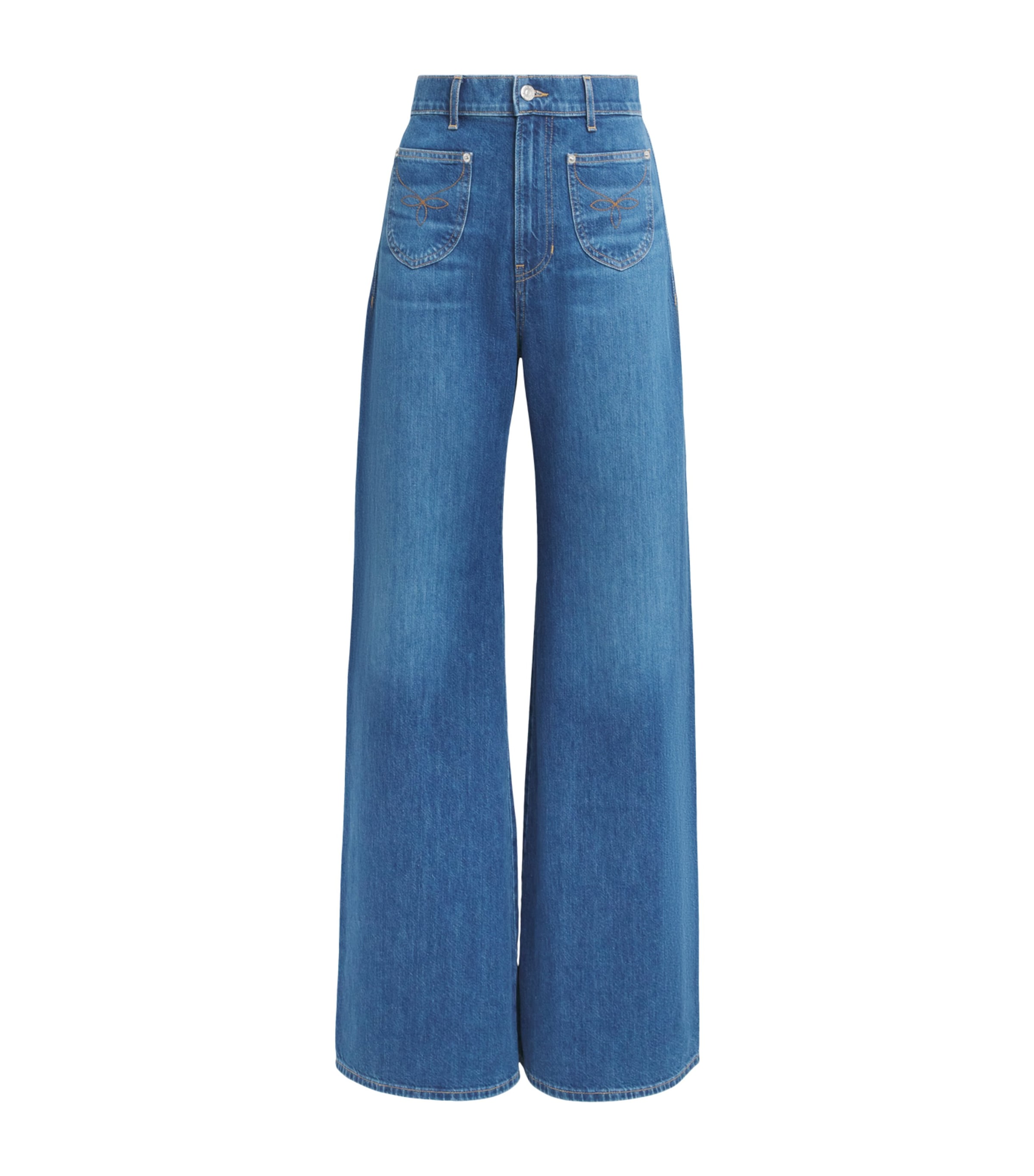 Veronica Beard Womens Western Grant Wide-Leg Jeans Wn_dr Wanderer