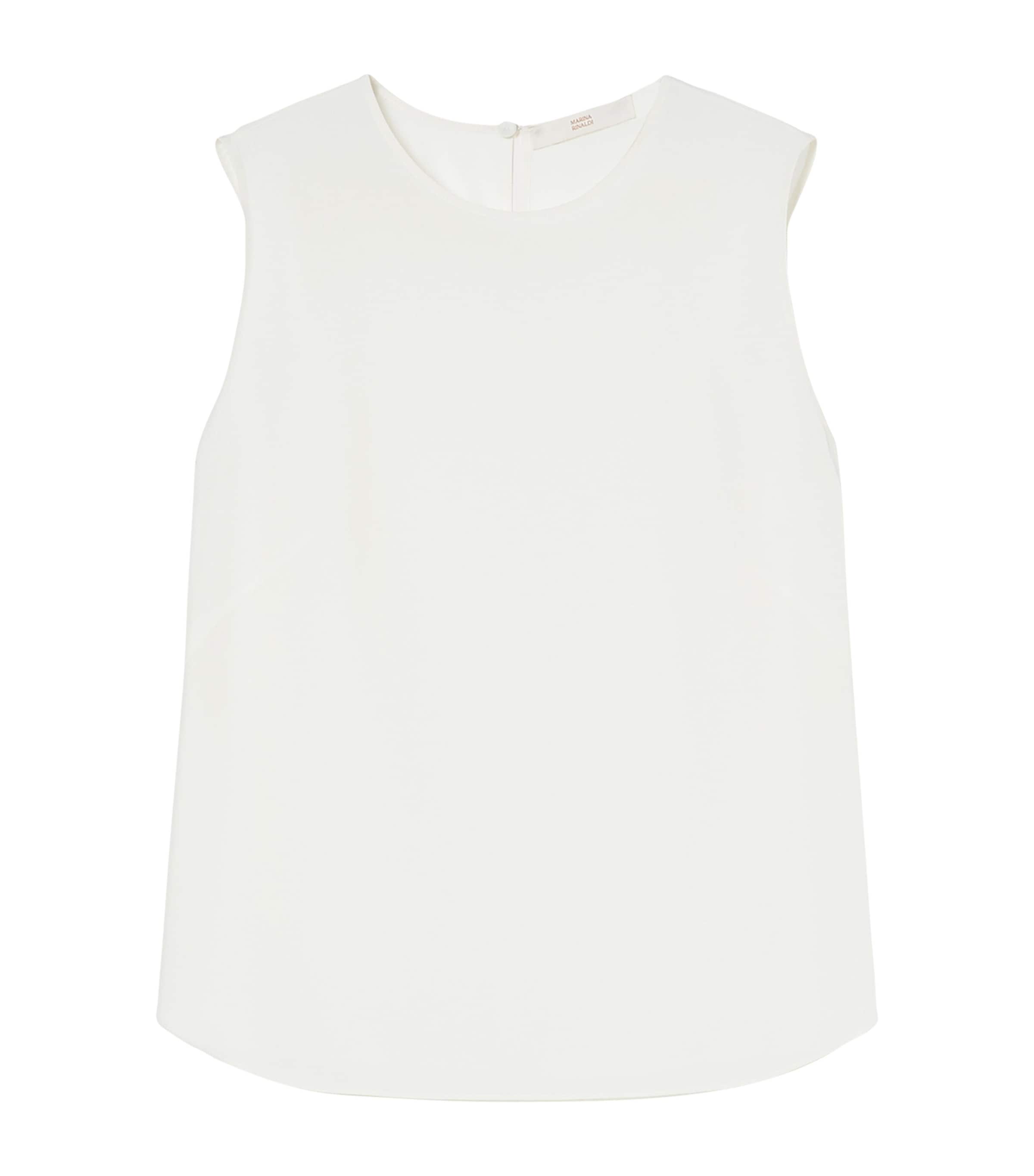 Marina Rinaldi Womens Silk Sleeveless Blouse Ivory