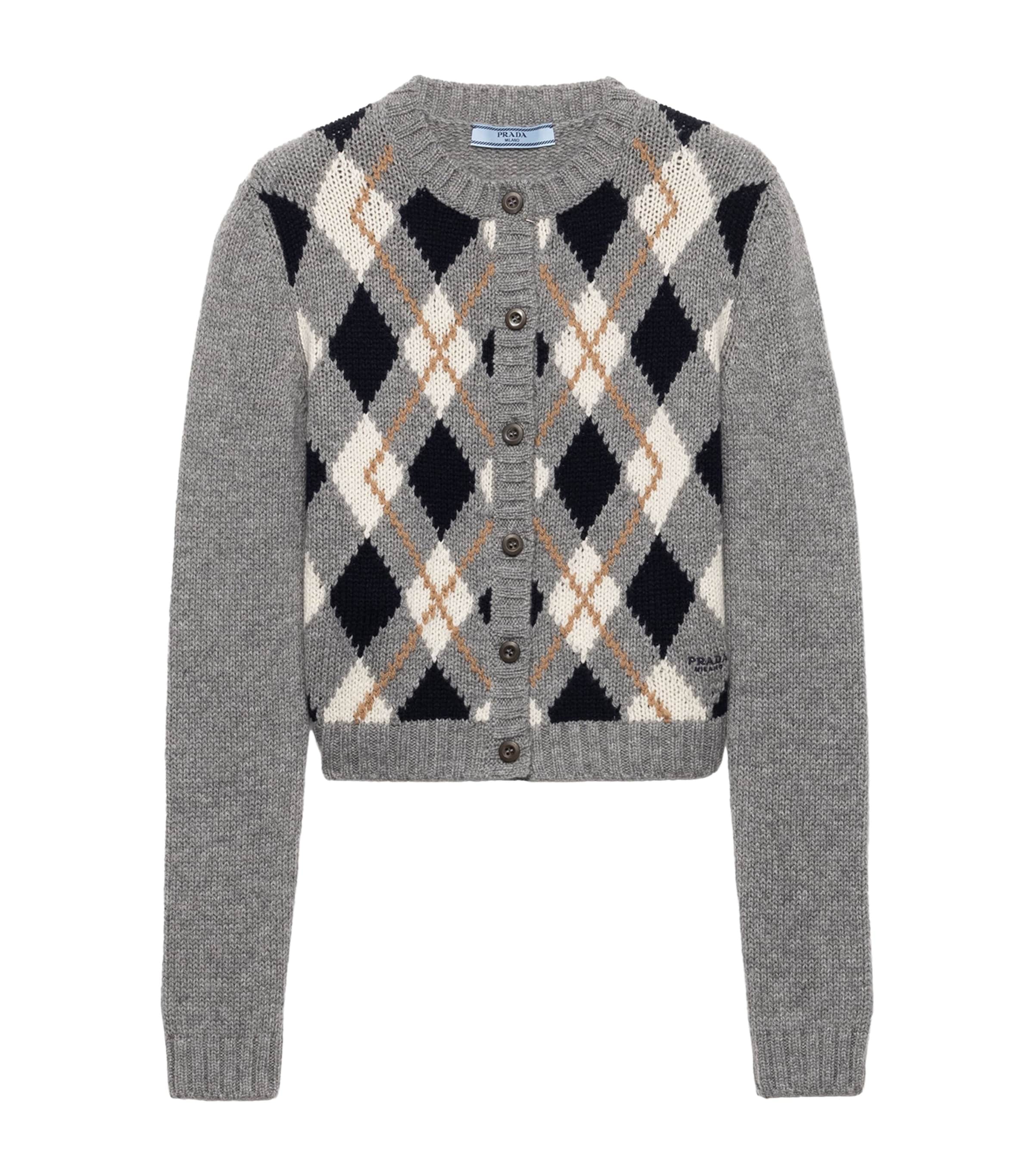 Cashmere Argyle Cardigan