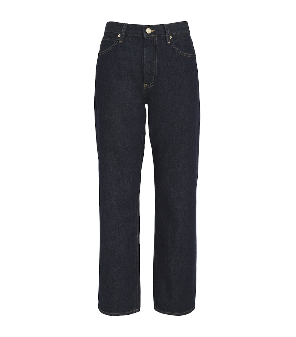 FRAME Womens The Hang Straight Jeans Rinse