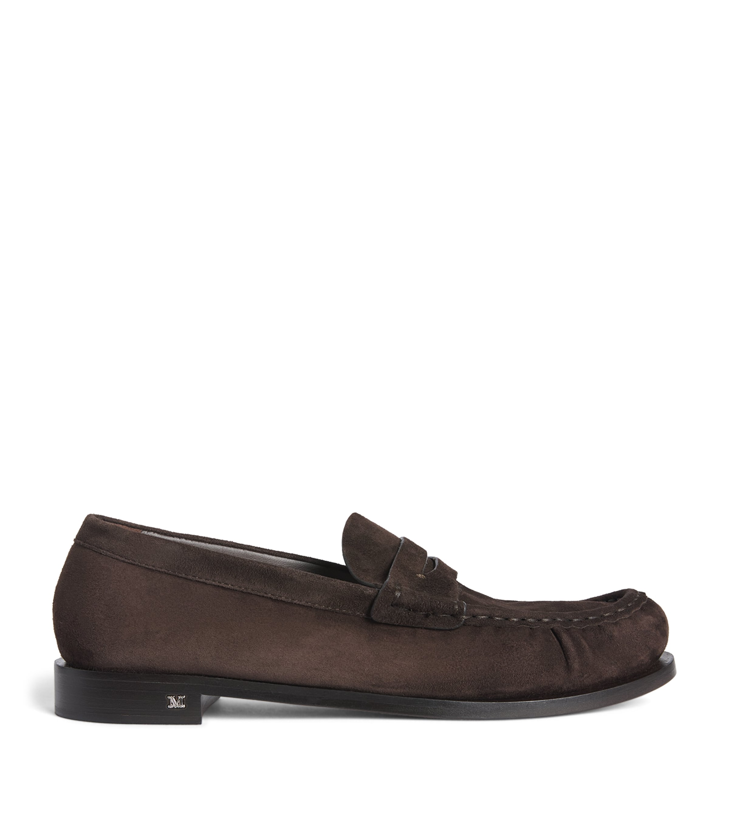 Max Mara Suede Loafers Dark Brown