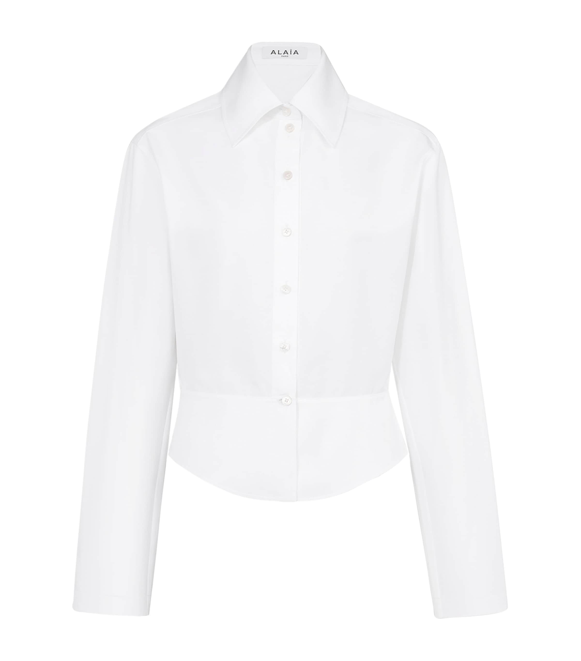 Alaïa Womens Cotton Poplin Basque Shirt White