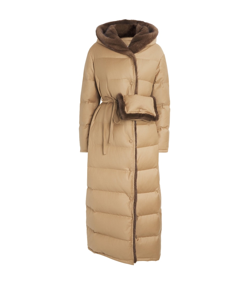 Down Virgin Wool-Mink Long Coat
