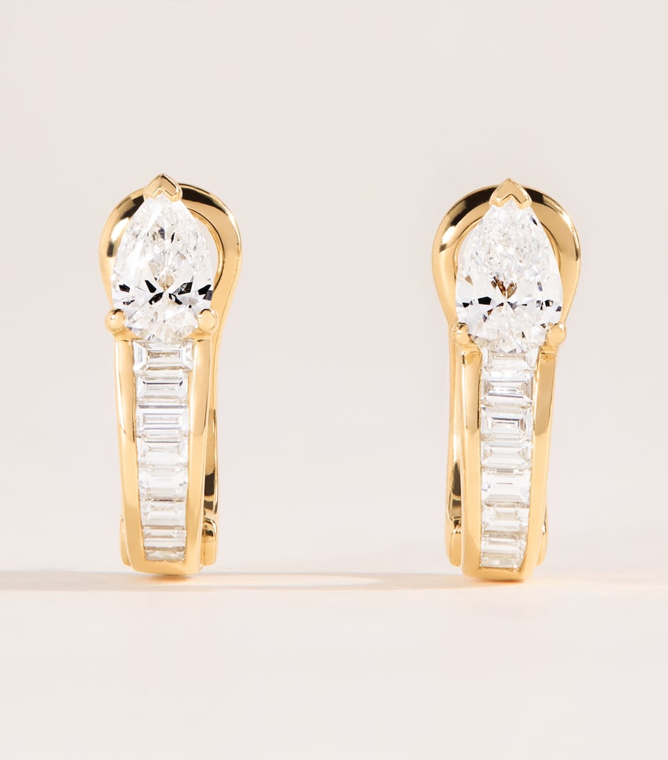 Anita Ko Yellow Gold and Diamond Saturn Huggie Earrings Yellow Gold