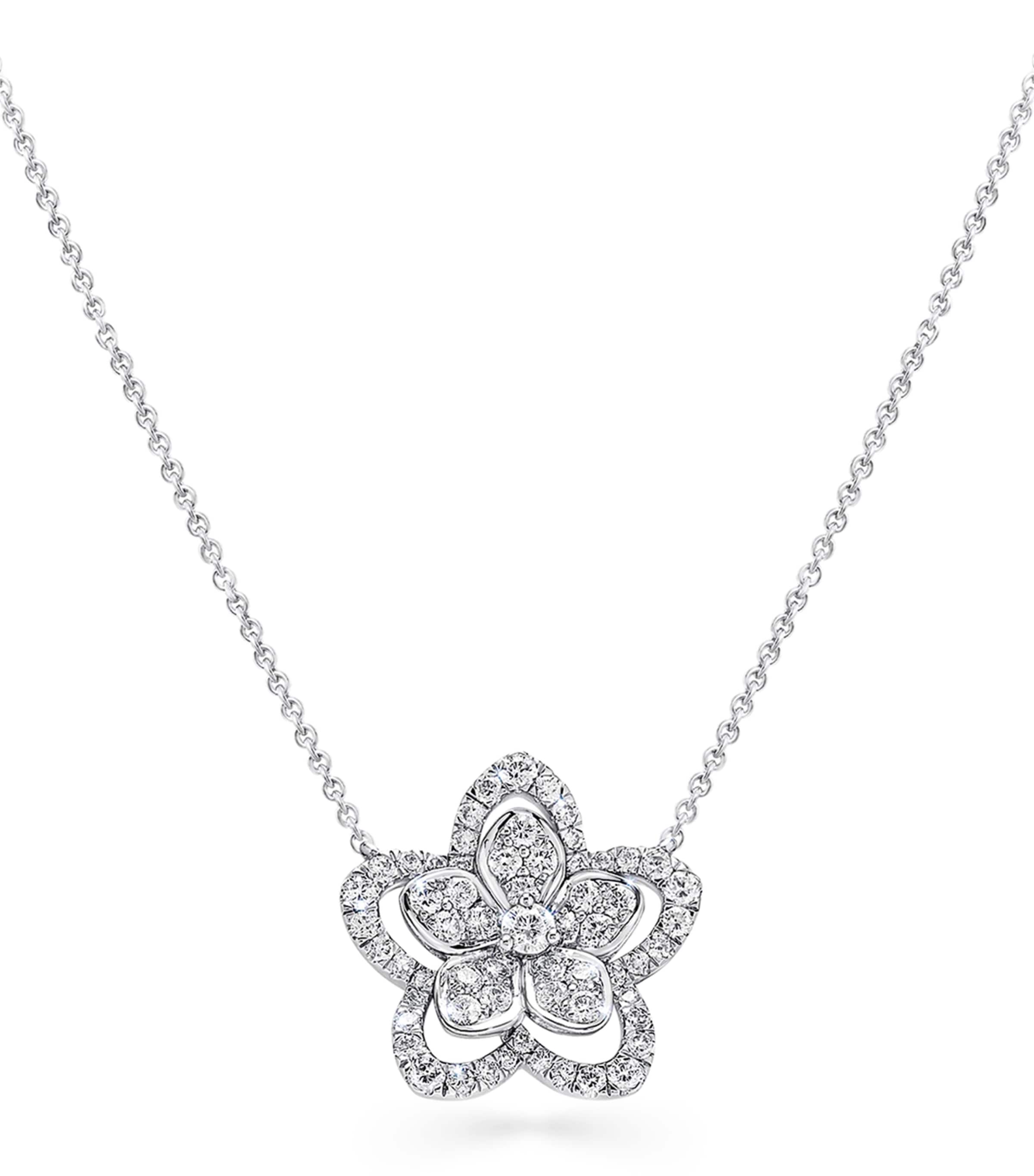 Graff White Gold and Diamond Wild Flower Necklace White Gold