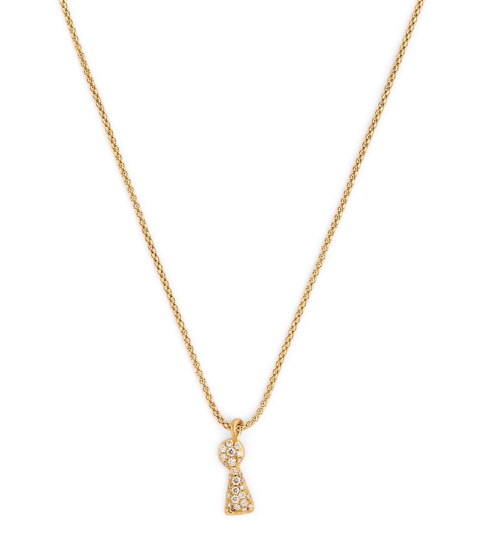 Yellow Gold and Diamond Doors of Opportunity Mini Unlock Necklace