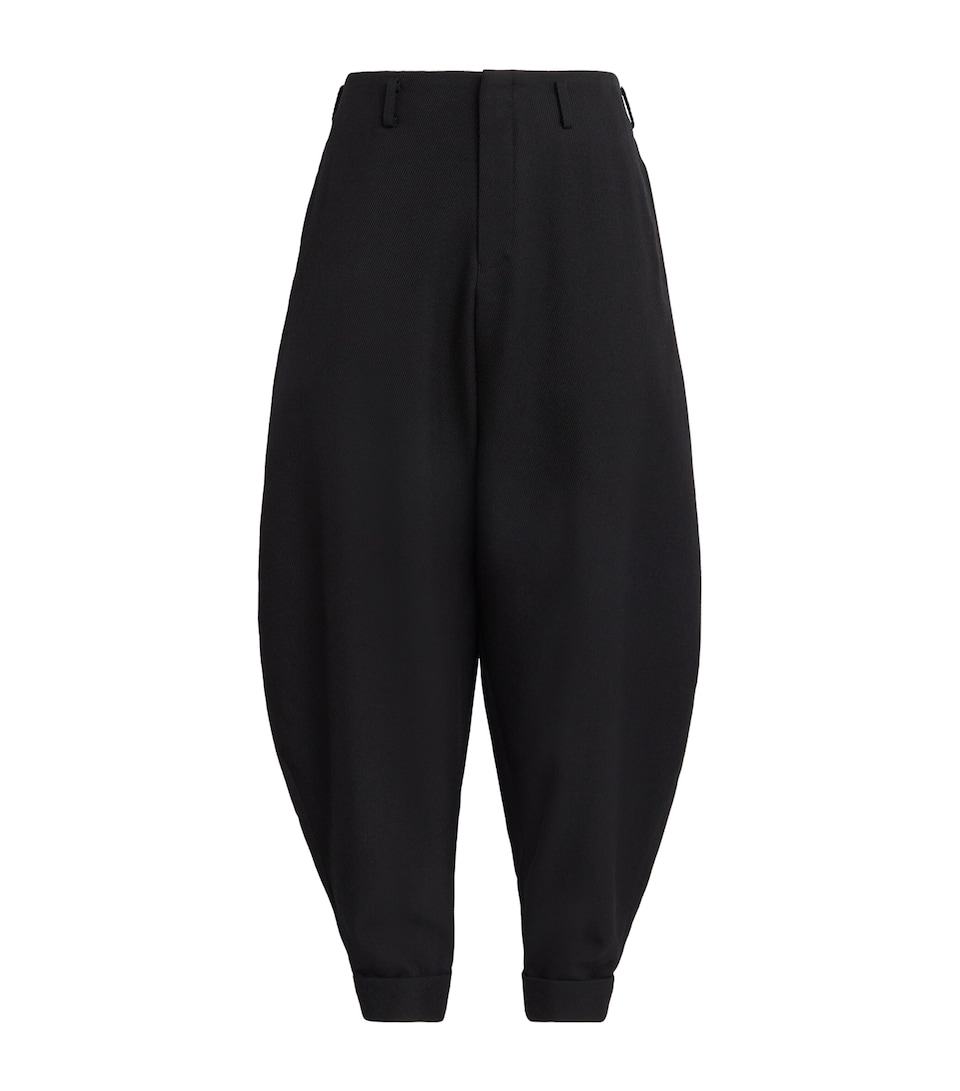 Comme Des Garçons Mens Wool Balloon Wide-Leg Trousers Black