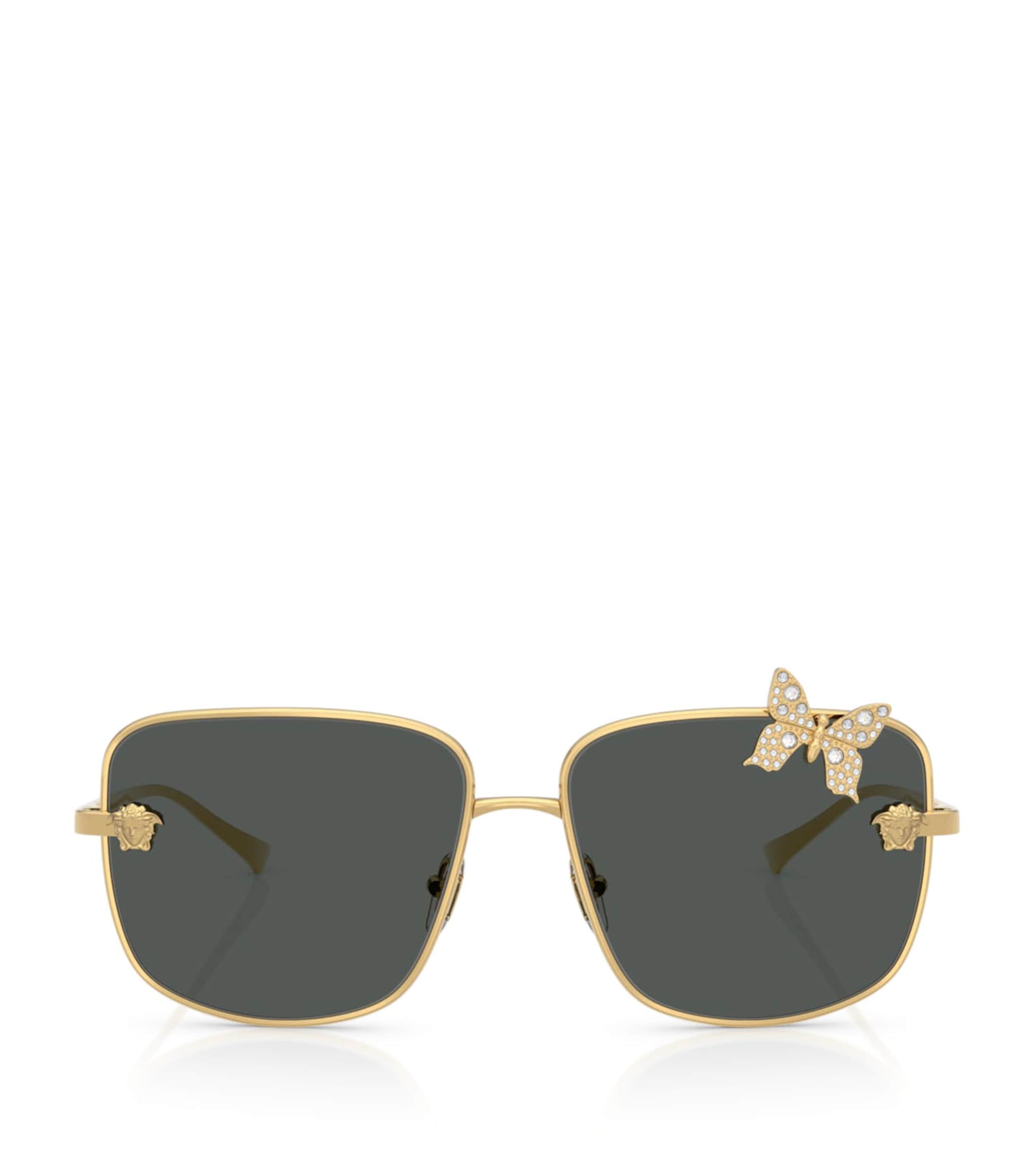 Versace VE2282 Square Butterfly Sunglasses Gold
