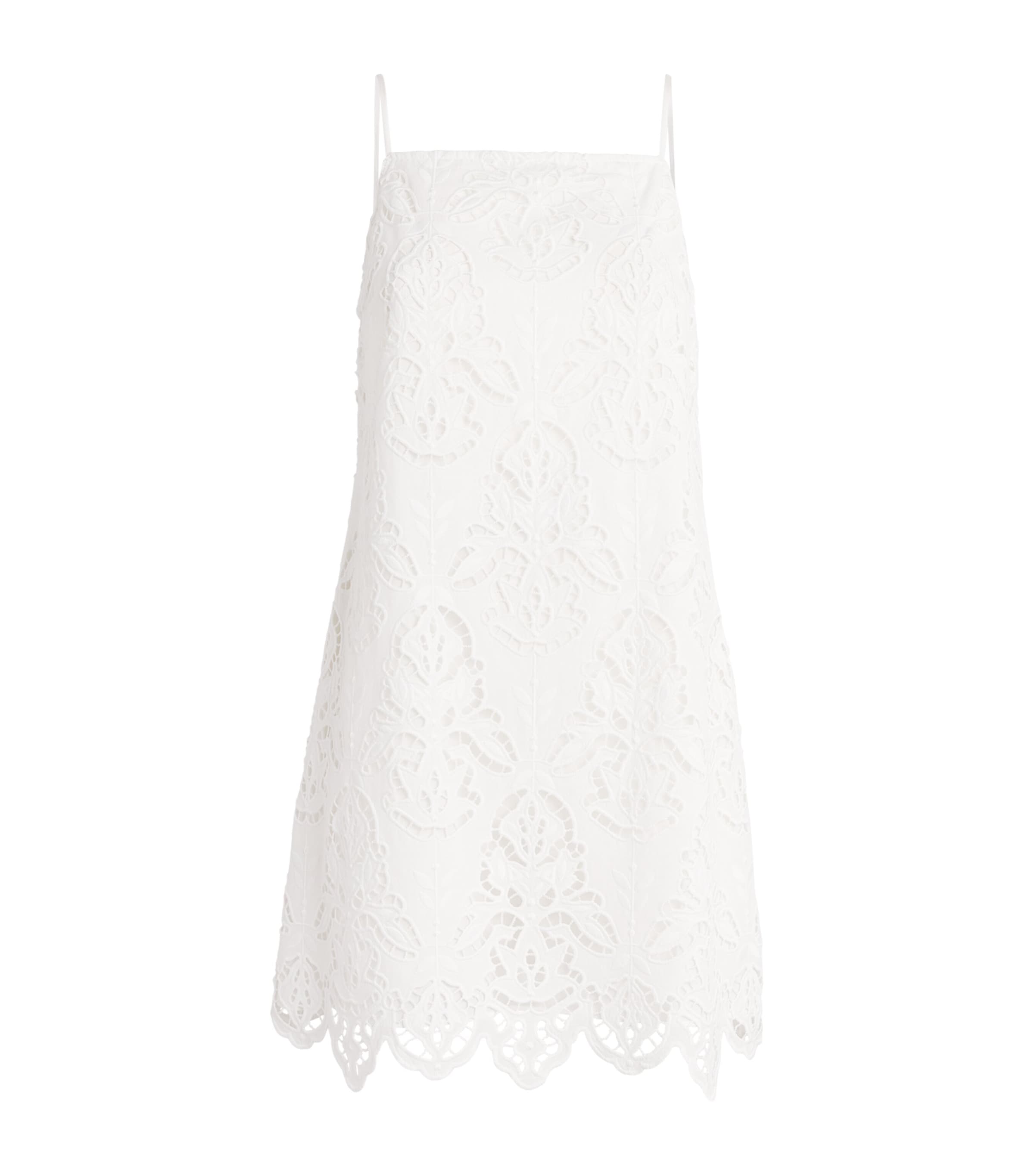 Toccin Womens Cotton Broderie Anglaise Olivera Mini Dress Optic