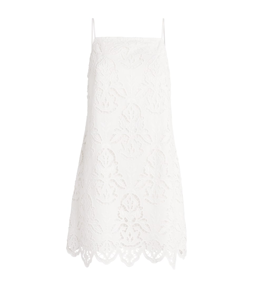 Toccin Womens Cotton Broderie Anglaise Olivera Mini Dress Optic