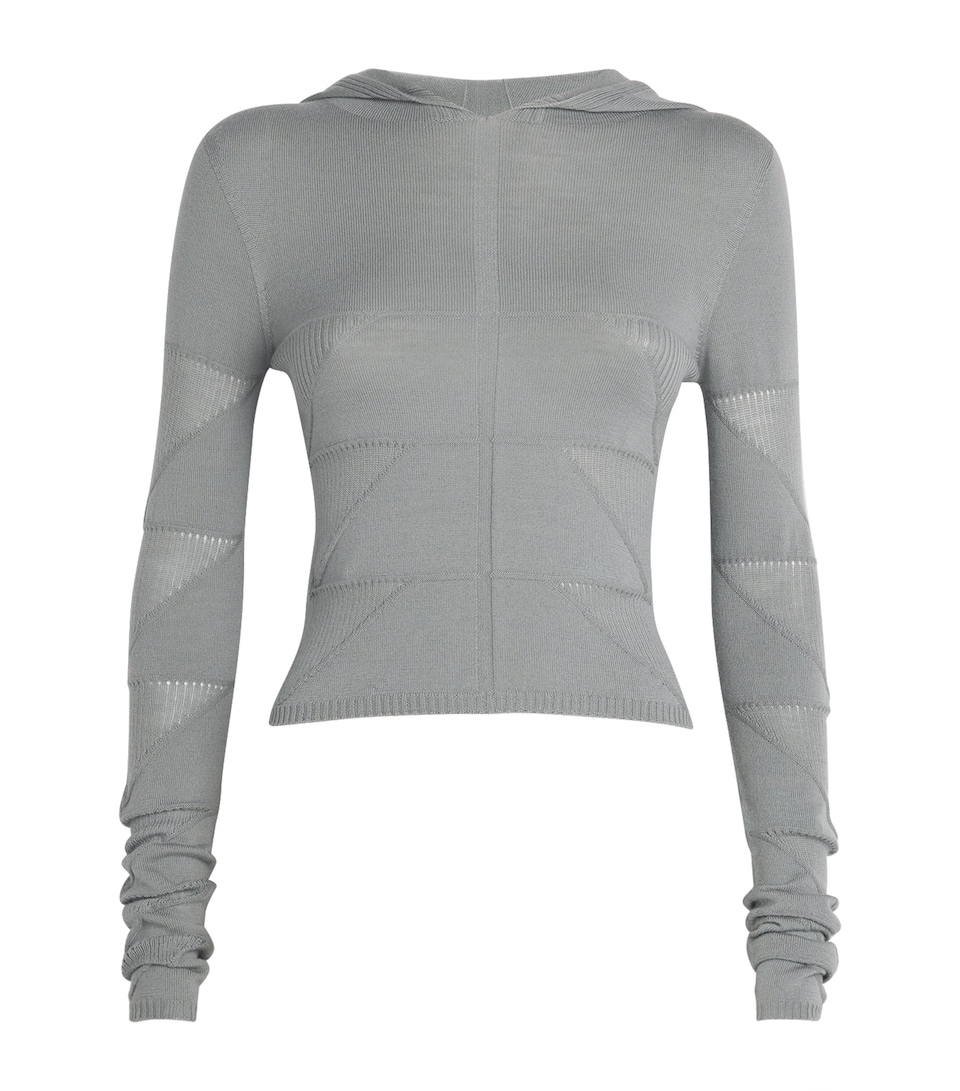 Virgin Wool Knitted Hoodie