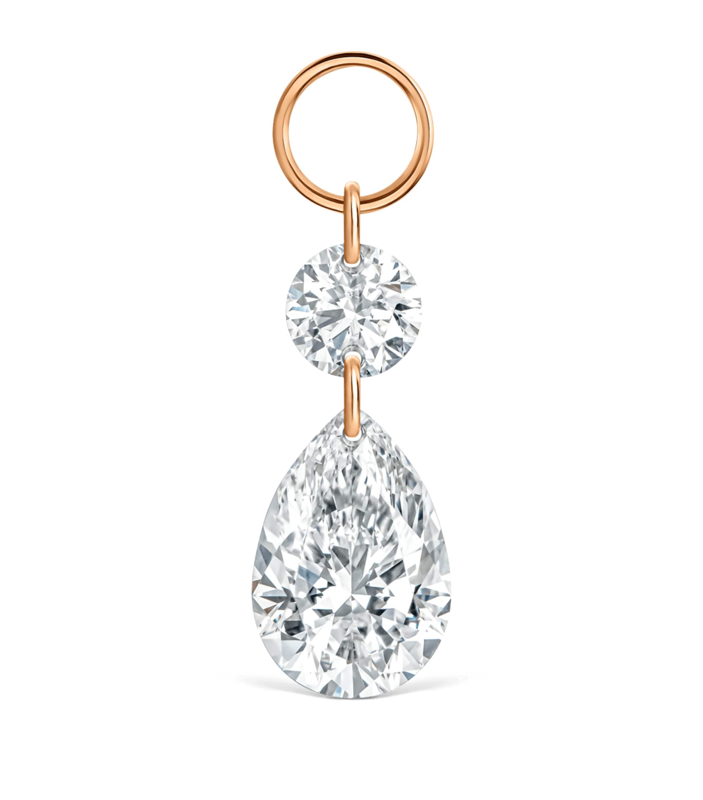 Grand Floating Double Diamond Single Earring
