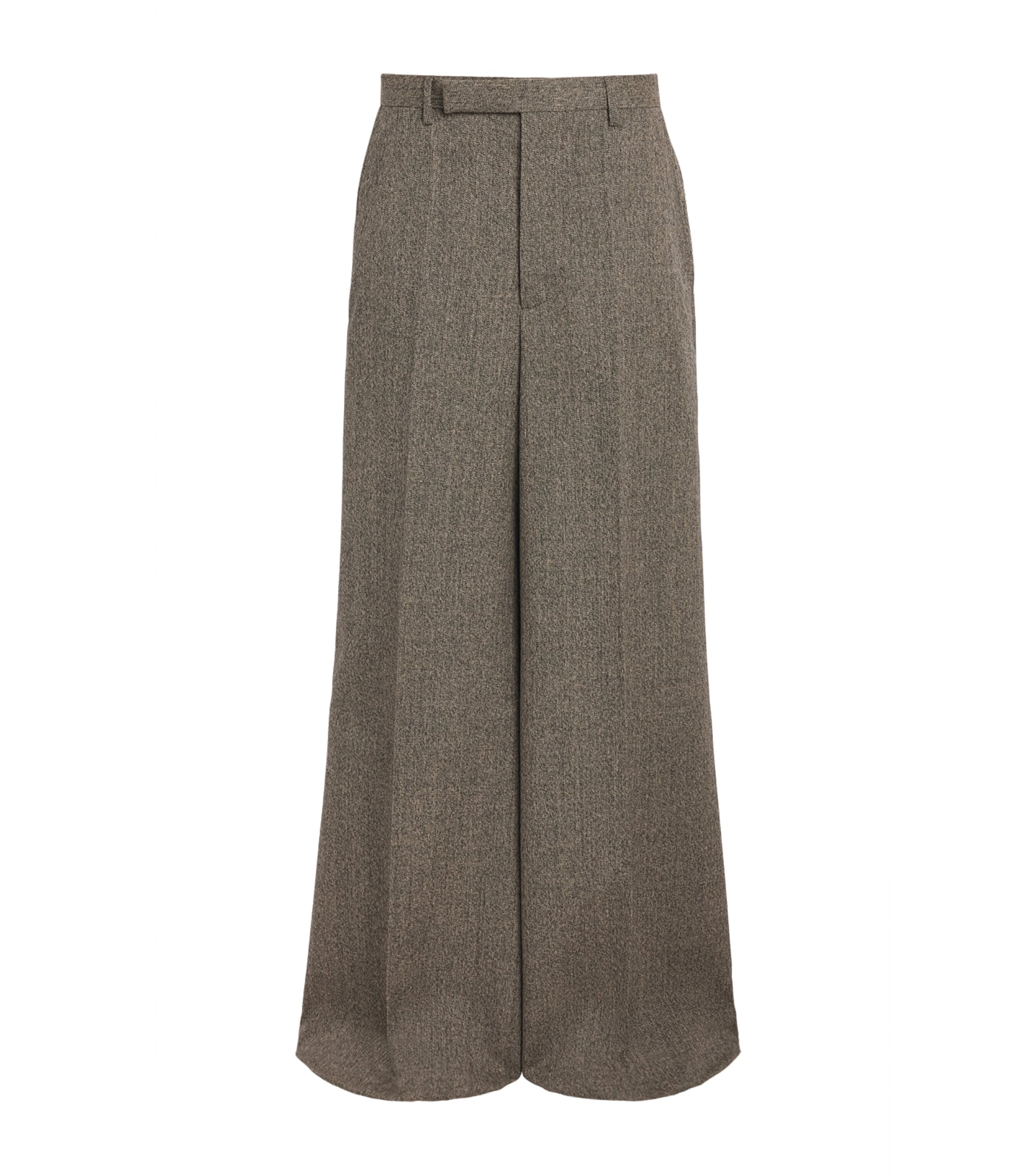 Rick Owens Womens Wool Wide-Leg Trousers Melange