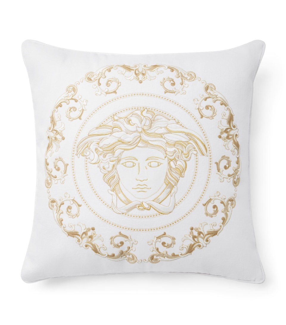 Versace Medusa Gala Cushion (45cm x 45cm) White Gold