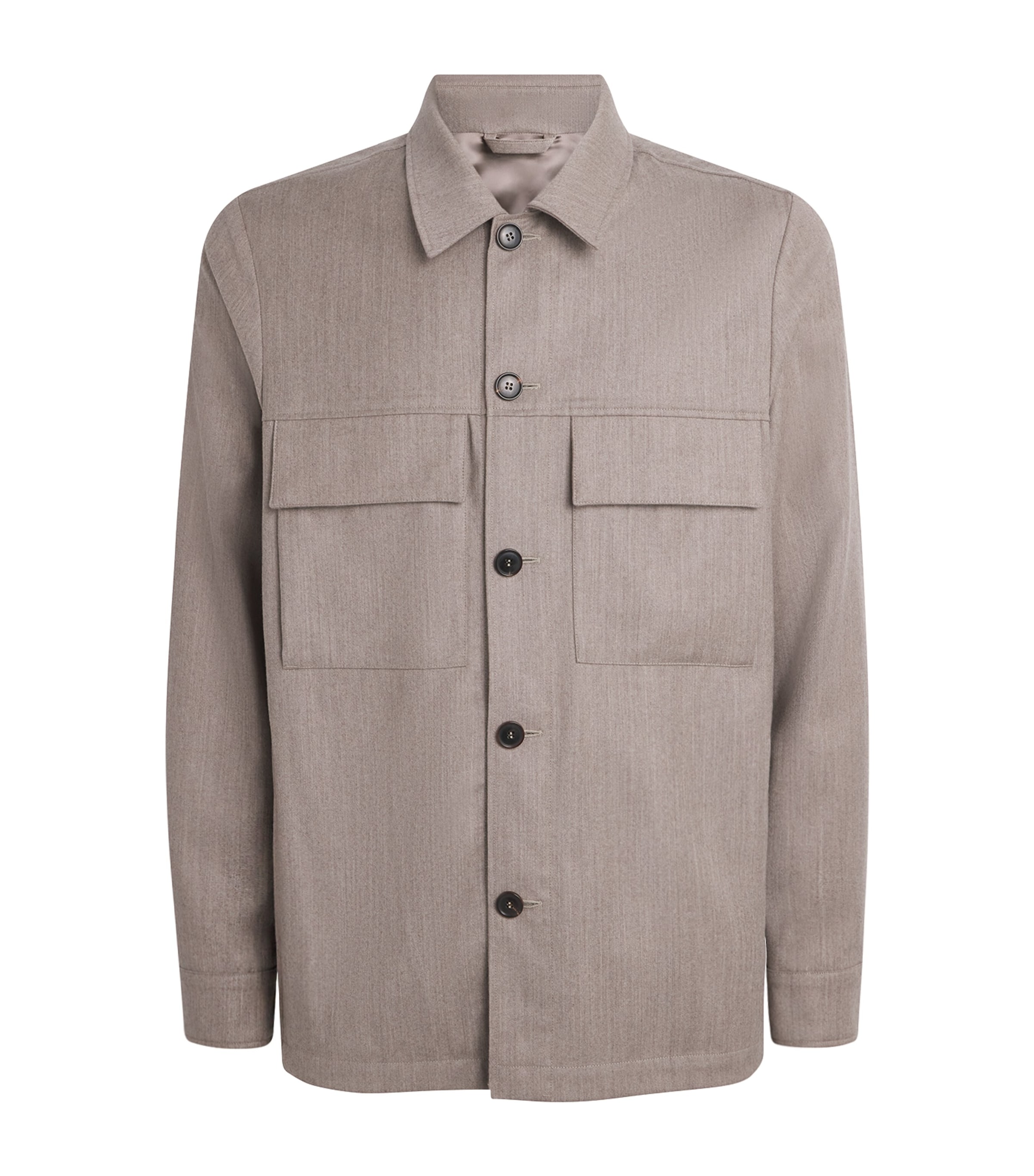Paul Smith Mens Wool-Cashmere Overshirt Beige