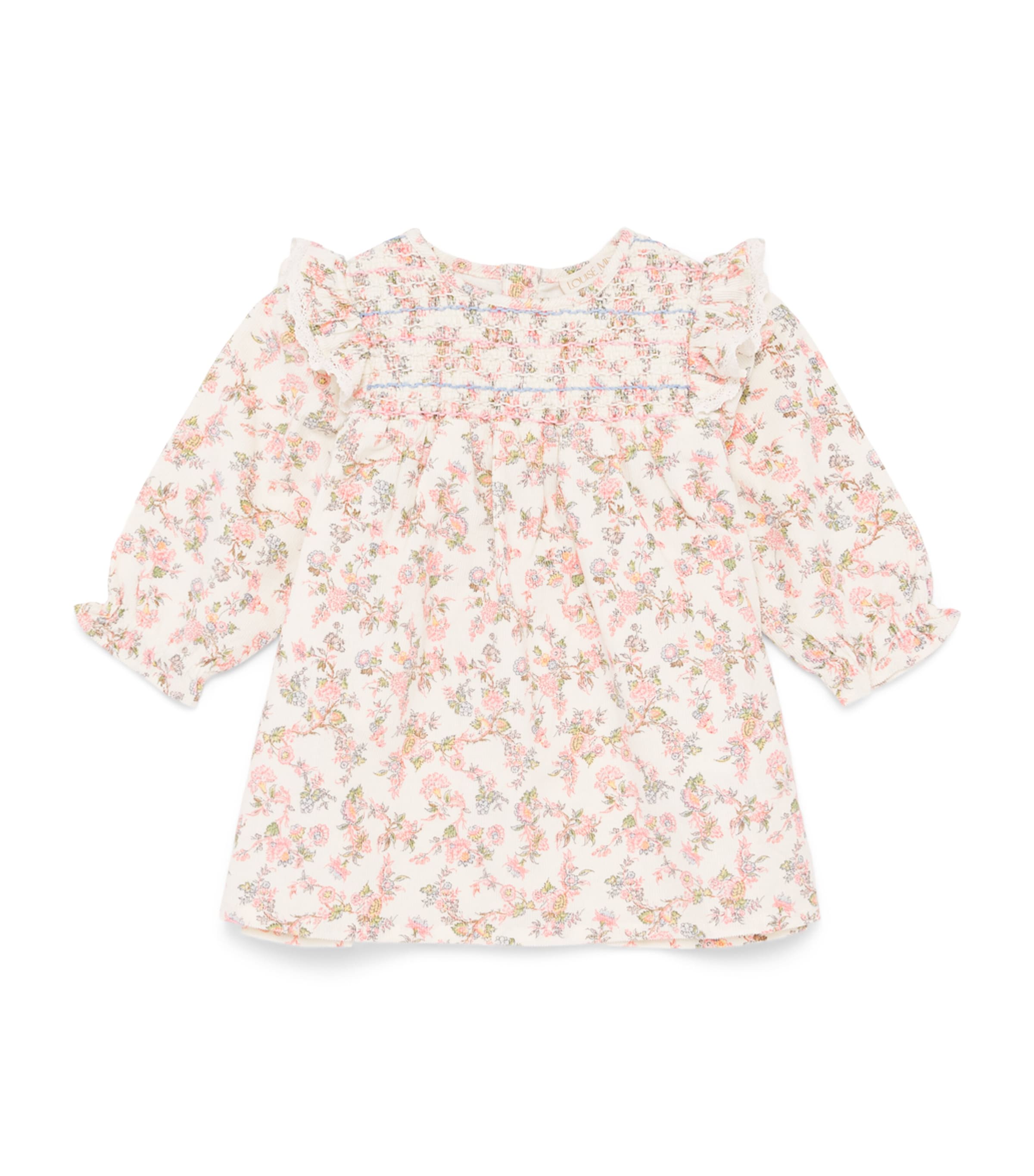 Louise Misha Cotton Floral Saralou Dress (6-24 Months) Cream Carnation Vale