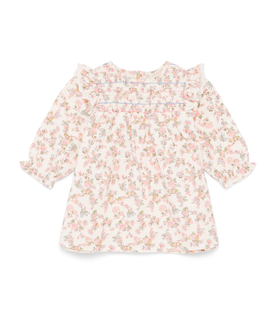 Louise Misha Cotton Floral Saralou Dress (6-24 Months) Cream Carnation Vale