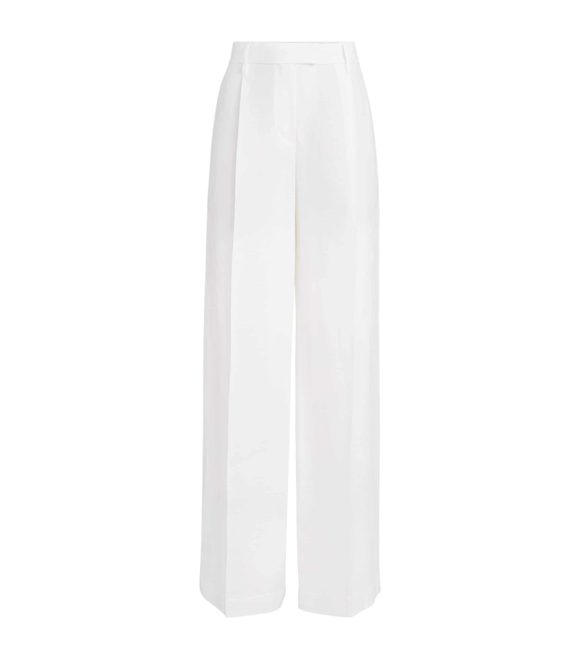 Twill Pleated Loose Trousers