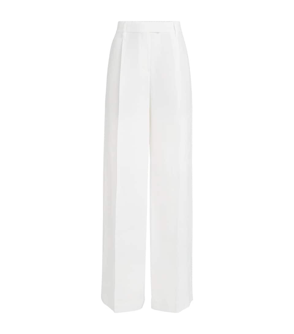 Twill Pleated Loose Trousers