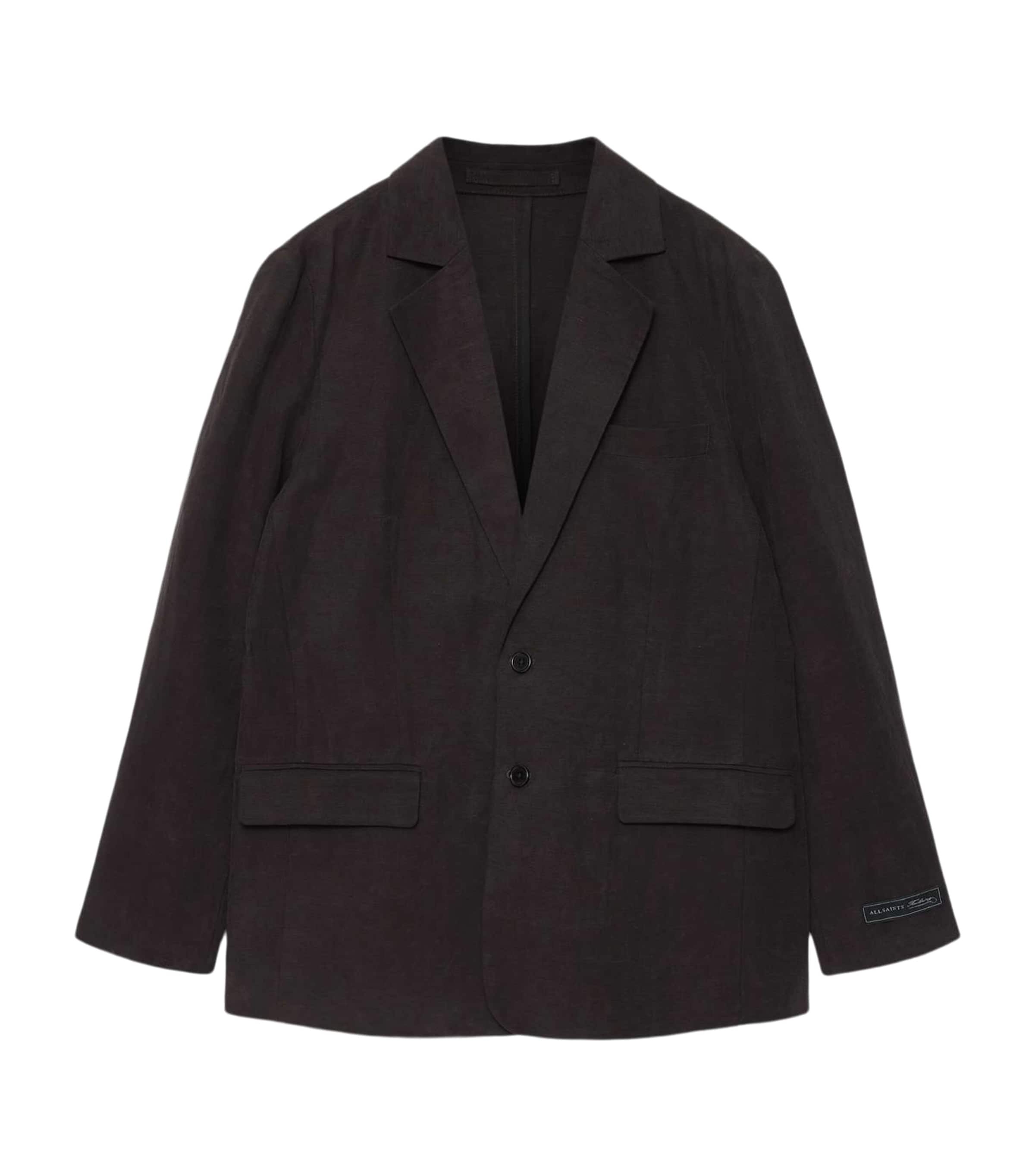 AllSaints Mens Unlined Marko Blazer Coal Black