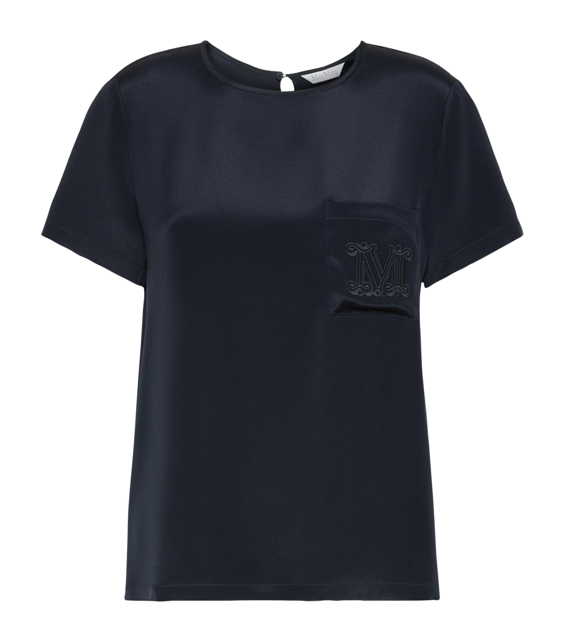 Max Mara Womens Silk Monogram Blouse Ultramarine
