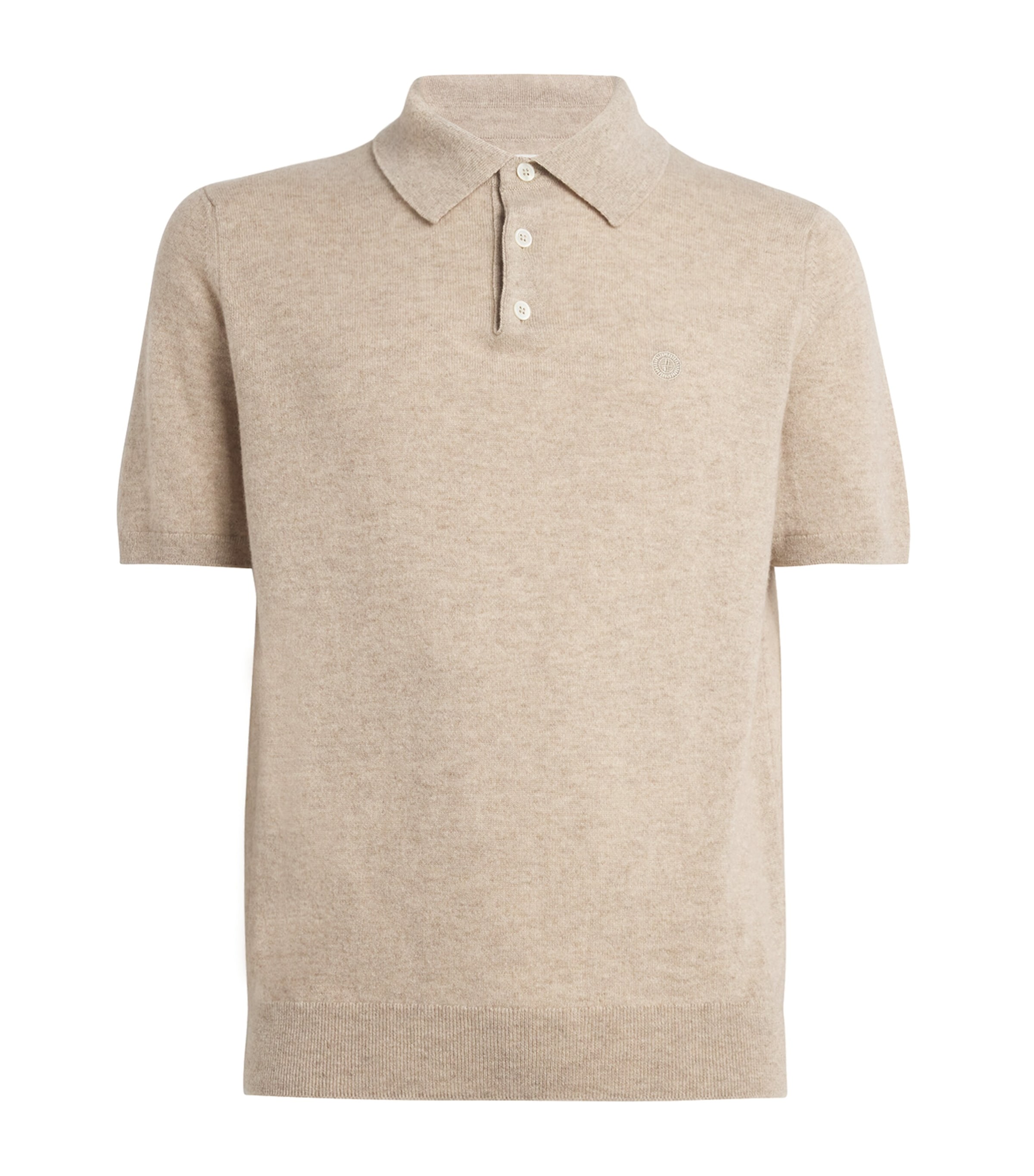 Harrods Mens Cashmere Polo Shirt Dark Medium Dyed