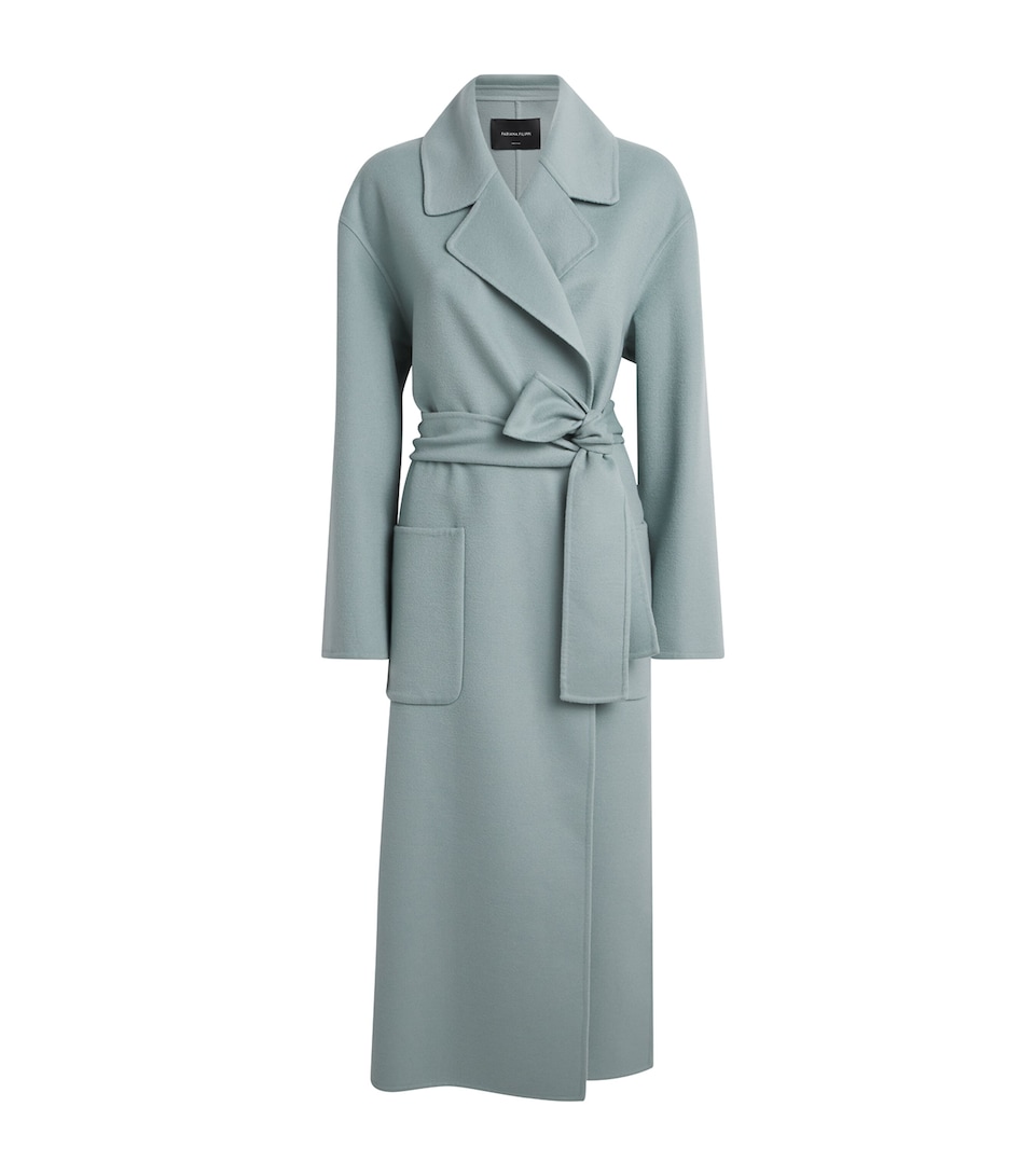 Fabiana Filippi Womens Wool Embellished Belted Coat Verde