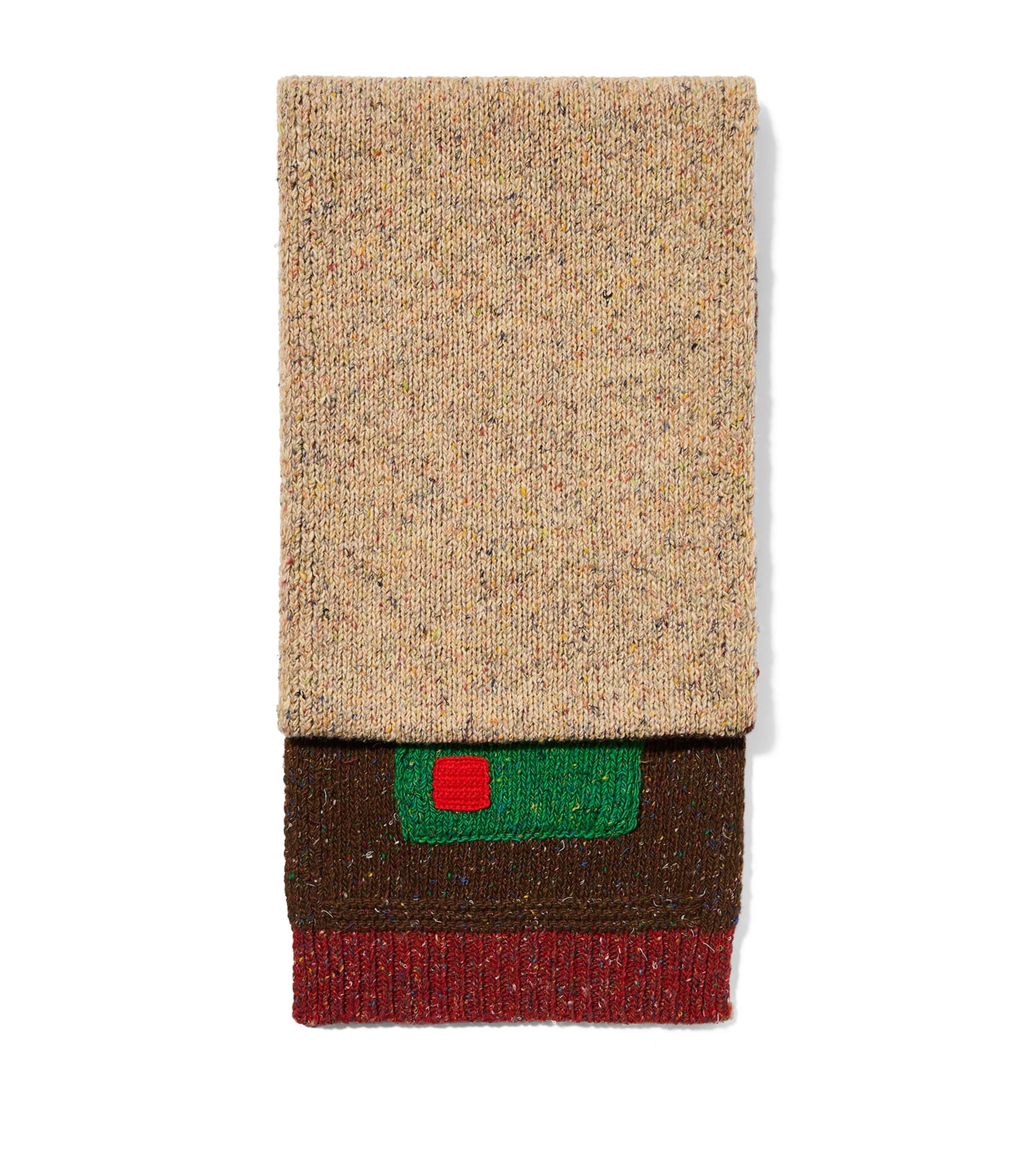 MAX&Co. Wool Colour-Block Scarf Green
