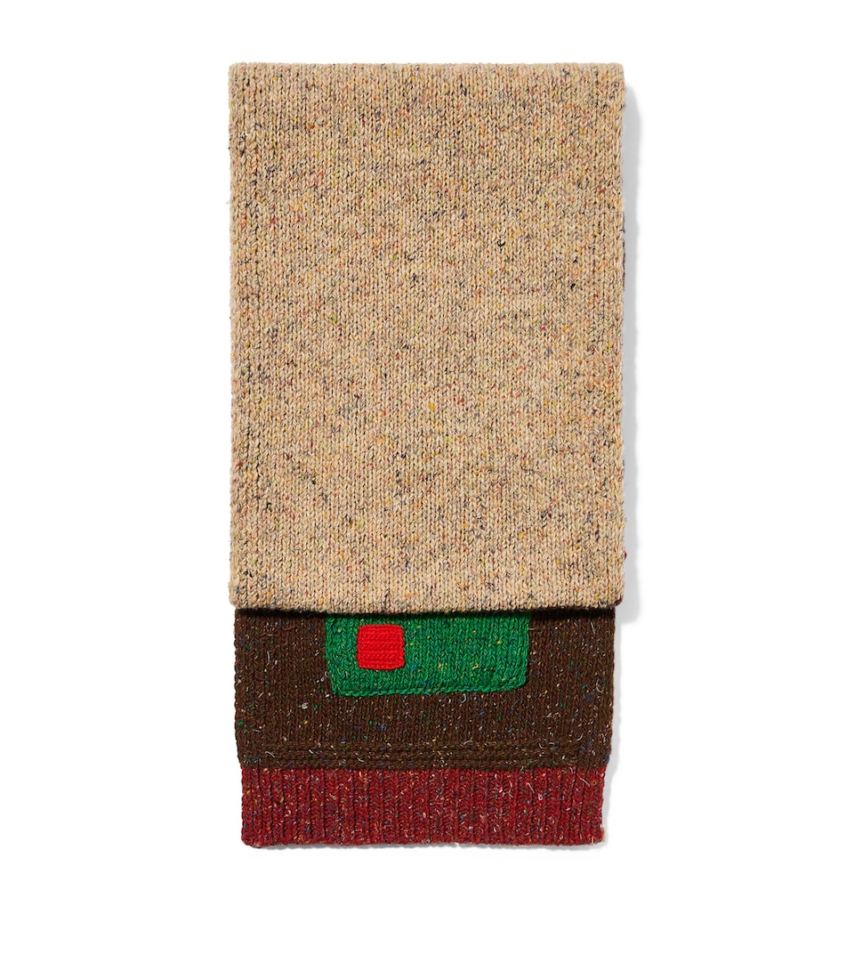 MAX&Co. Wool Colour-Block Scarf Green