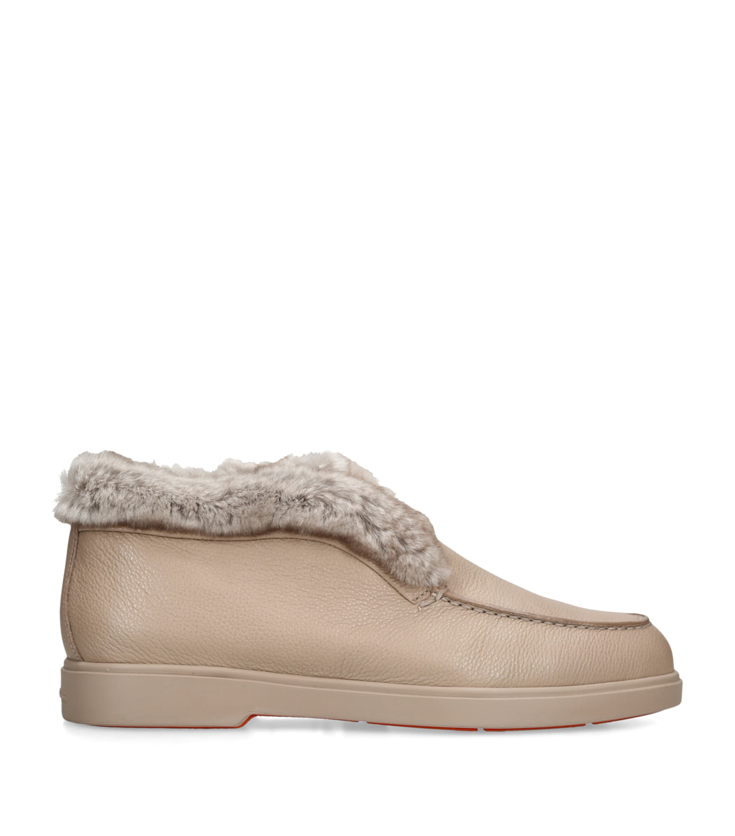 Santoni Suede Hadeel Ankle Boots Beige